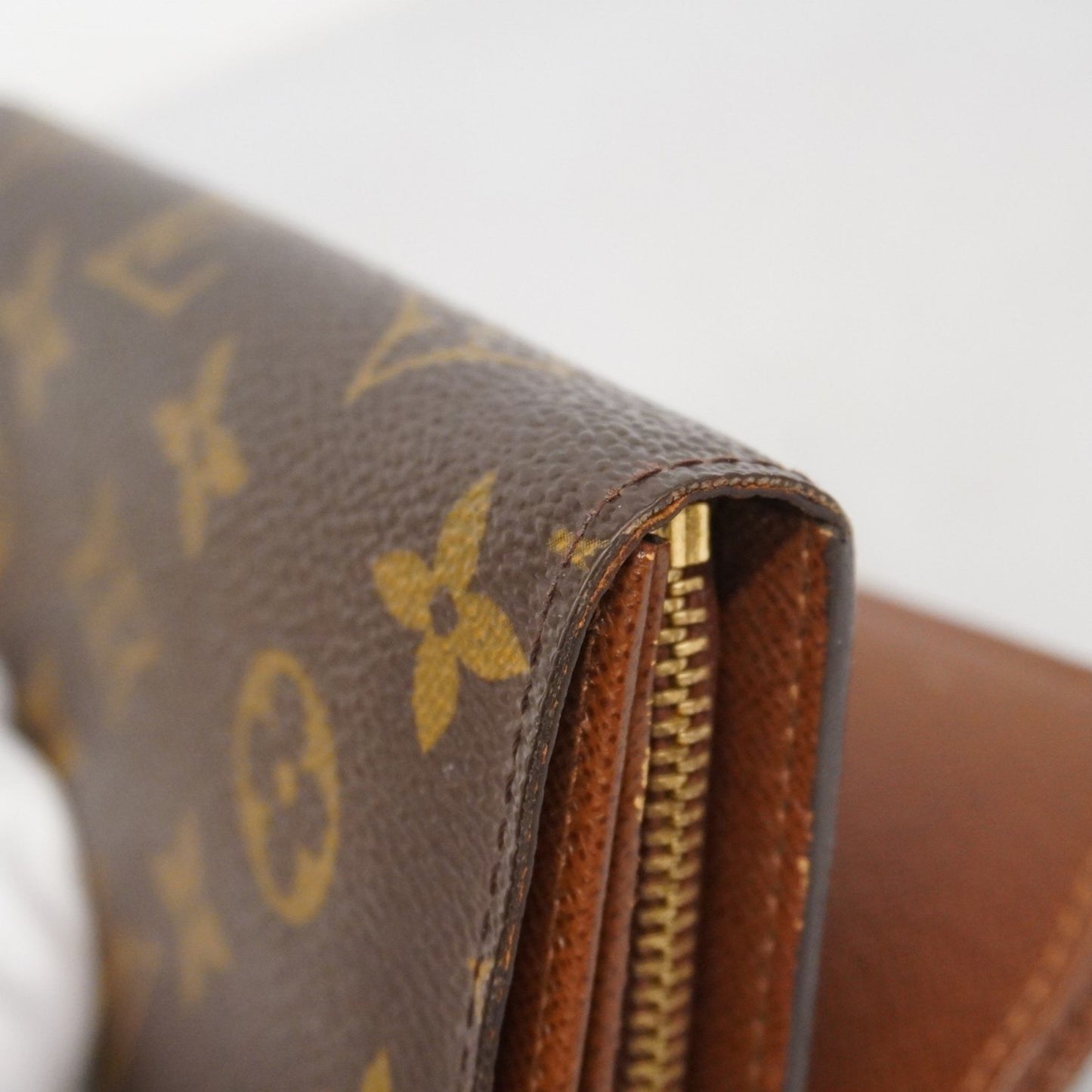Louis Vuitton Monogram Porte Monnaie-Vieux-Tresor Wallet M61730 Brown