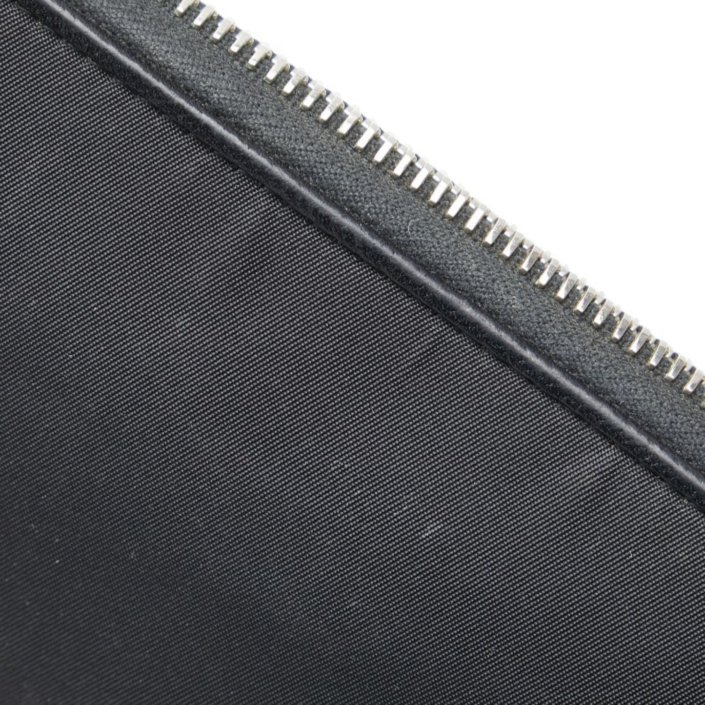 Prada Triangle Plate Long Wallet Black Nylon Leather