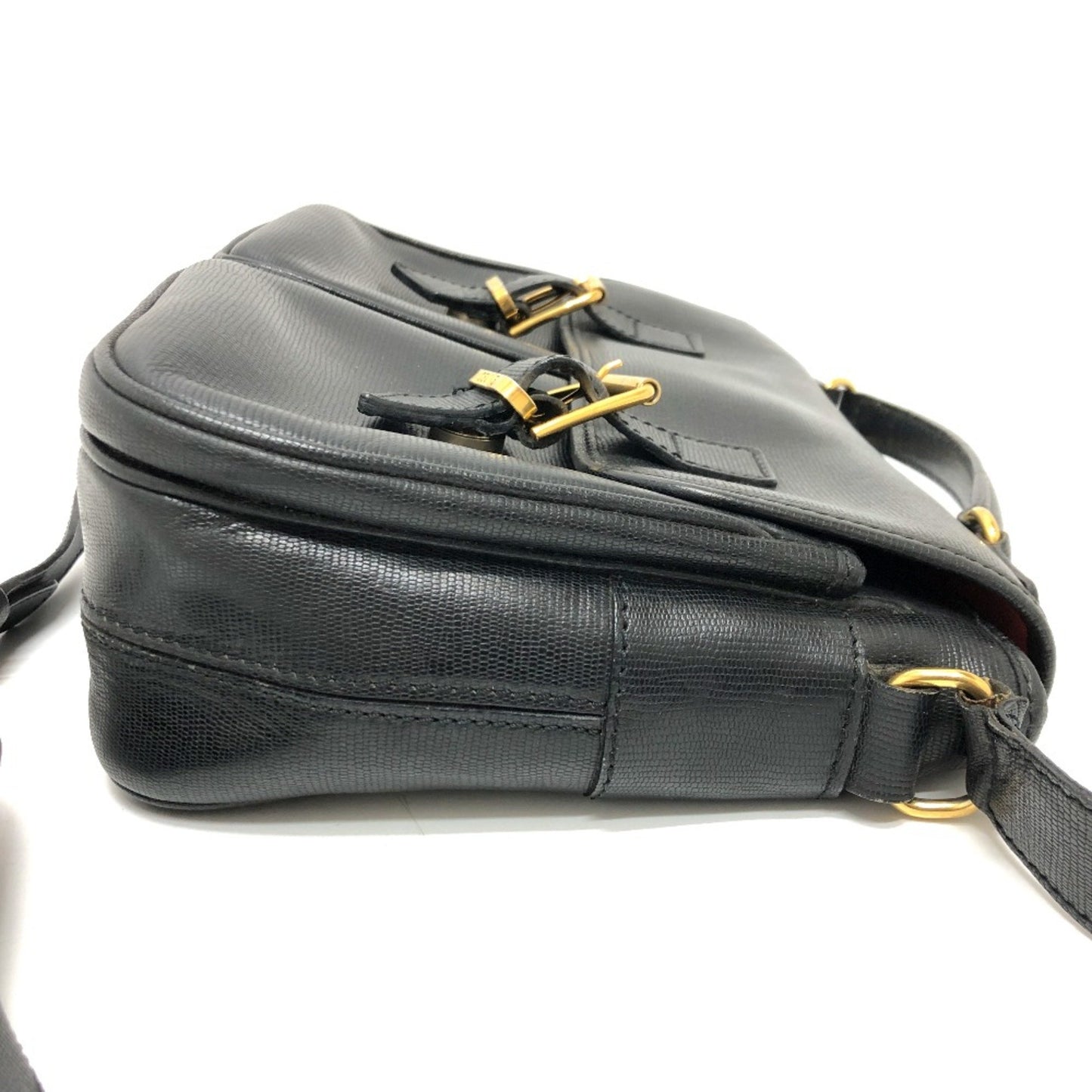 Celine Double Pocket 2Way Bag Shoulder Bag Black Goldhardware