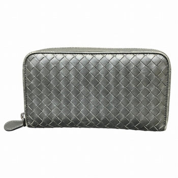 Bottega Veneta Intrecciato Round Black Long Wallet