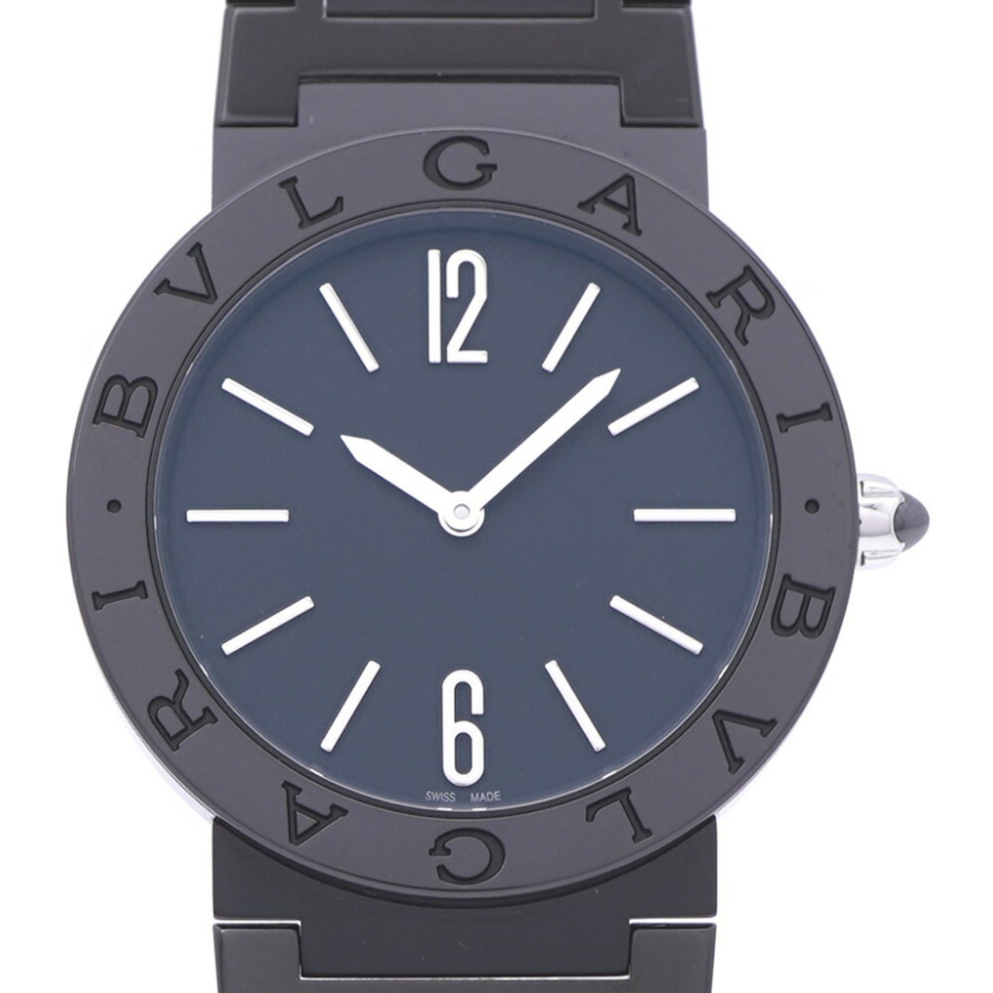 Like New Bvlgari Quartz Black Dlc Coating Bb33S Watch Ss Dial 0175Bvlgari