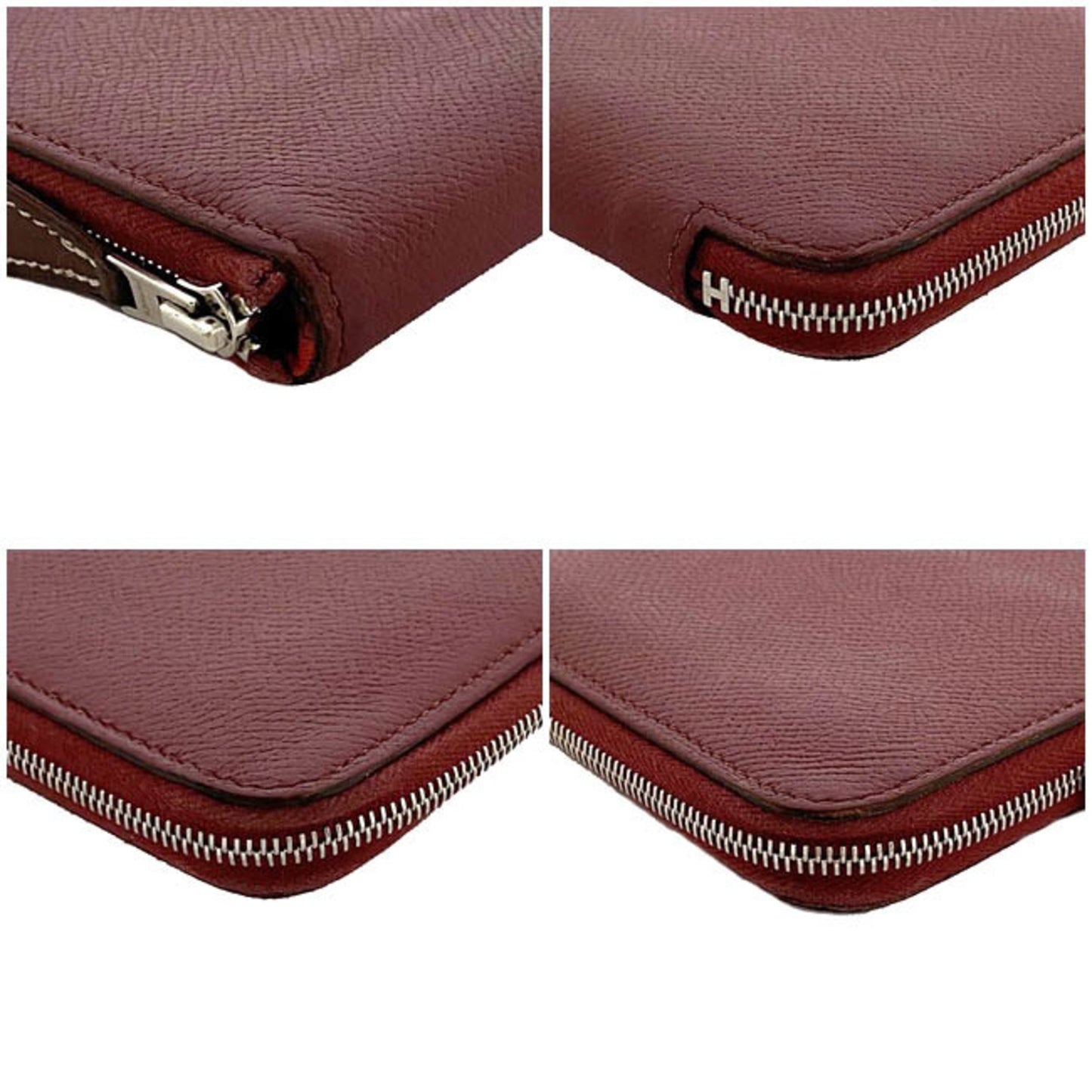Hermes Long Wallet Azap Bordeaux Rouge Glenat Silk In Leather Epson Hermes Round