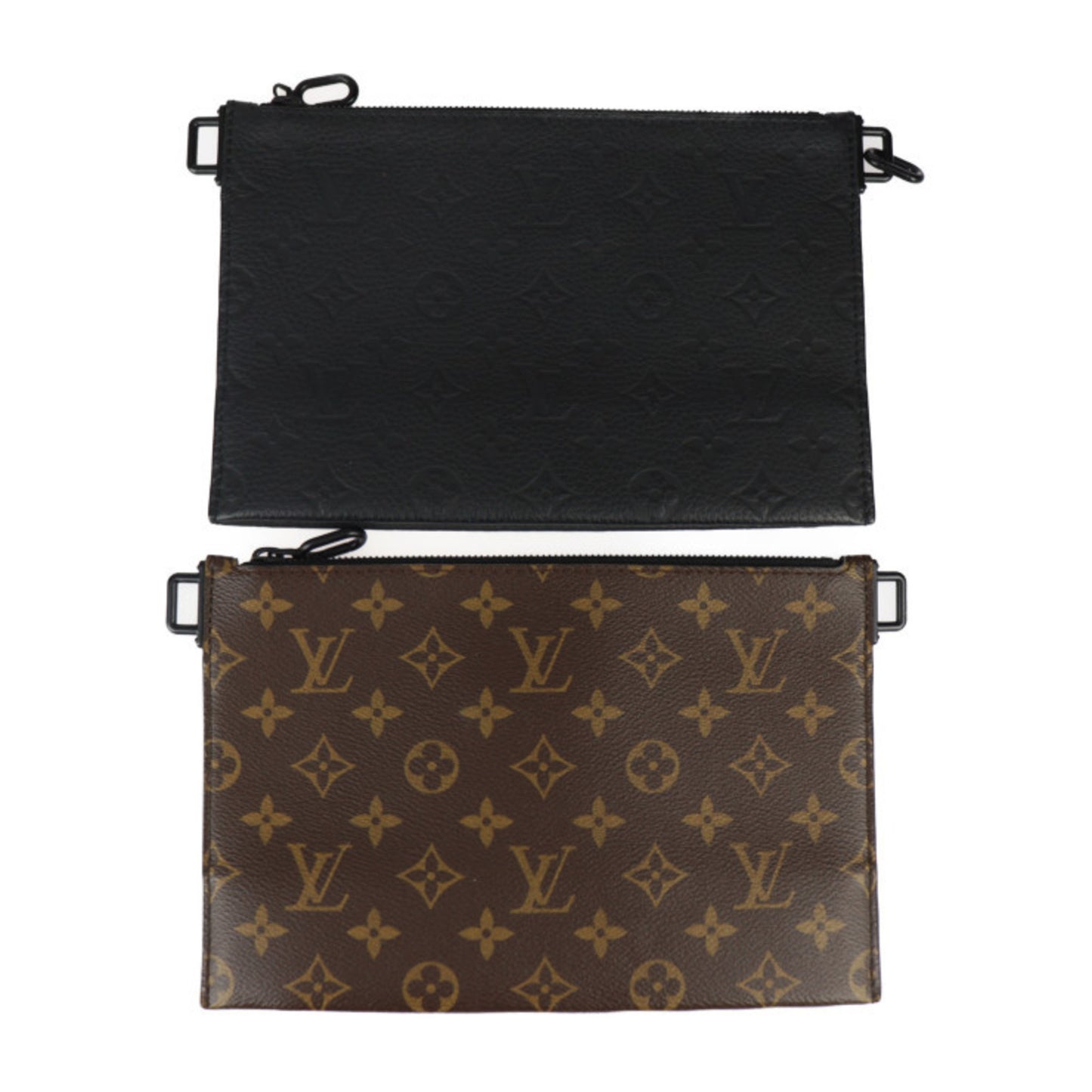 Louis Vuitton Louis Vuitton Trio Pouch Nm Shoulder Bag M59681 Monogram Canvas Empreinte Brown Black