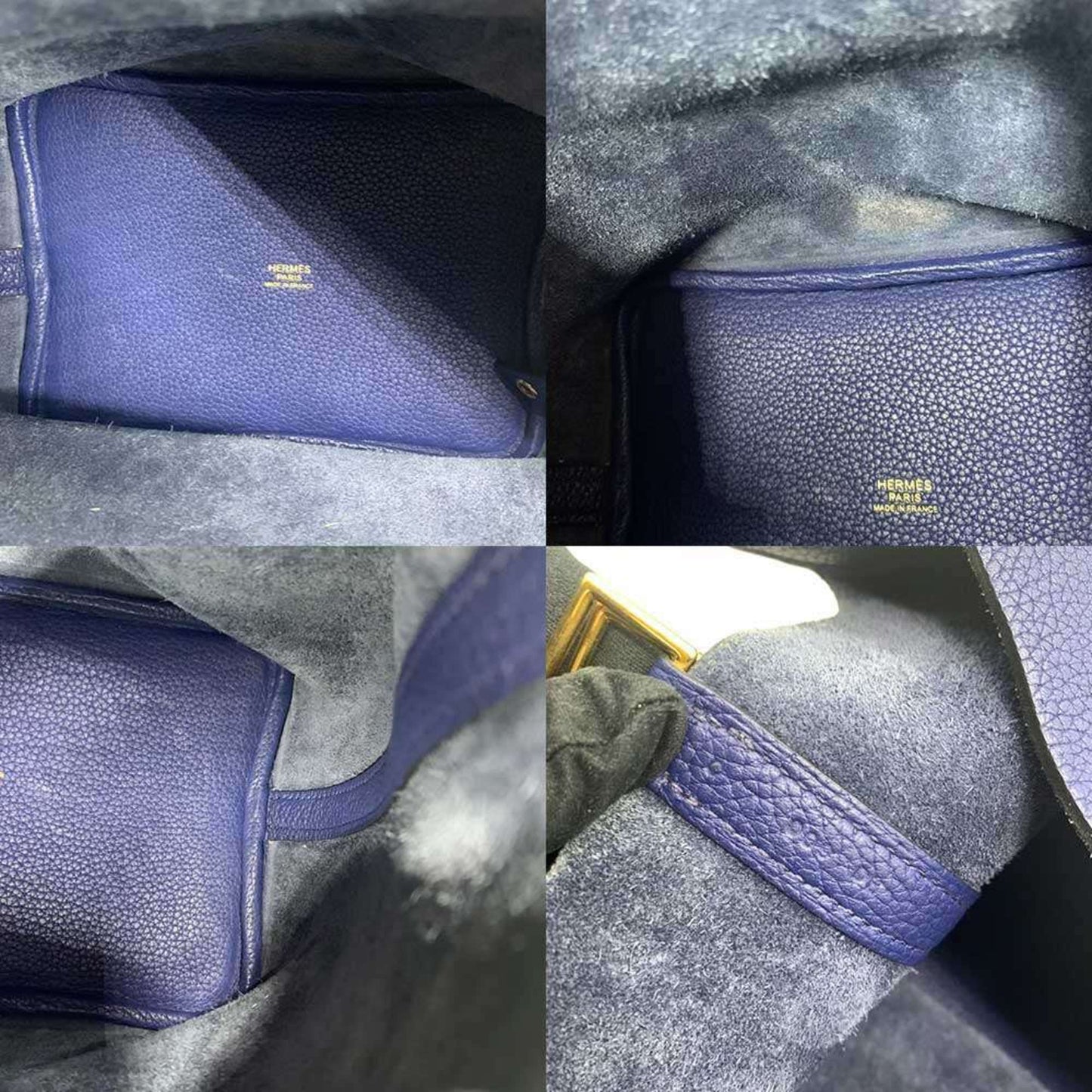Hermes Picotin Lock Pm Togo Handbag Blue Saphir C Stamp Hermes