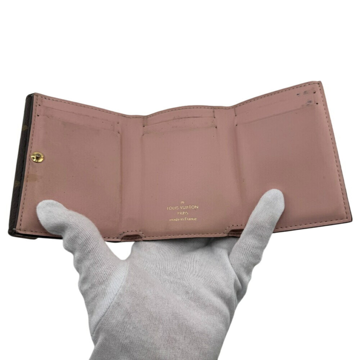 Louis Vuitton M81665 Portefeuille Celeste Compact Wallet Monogram Trifold Brown