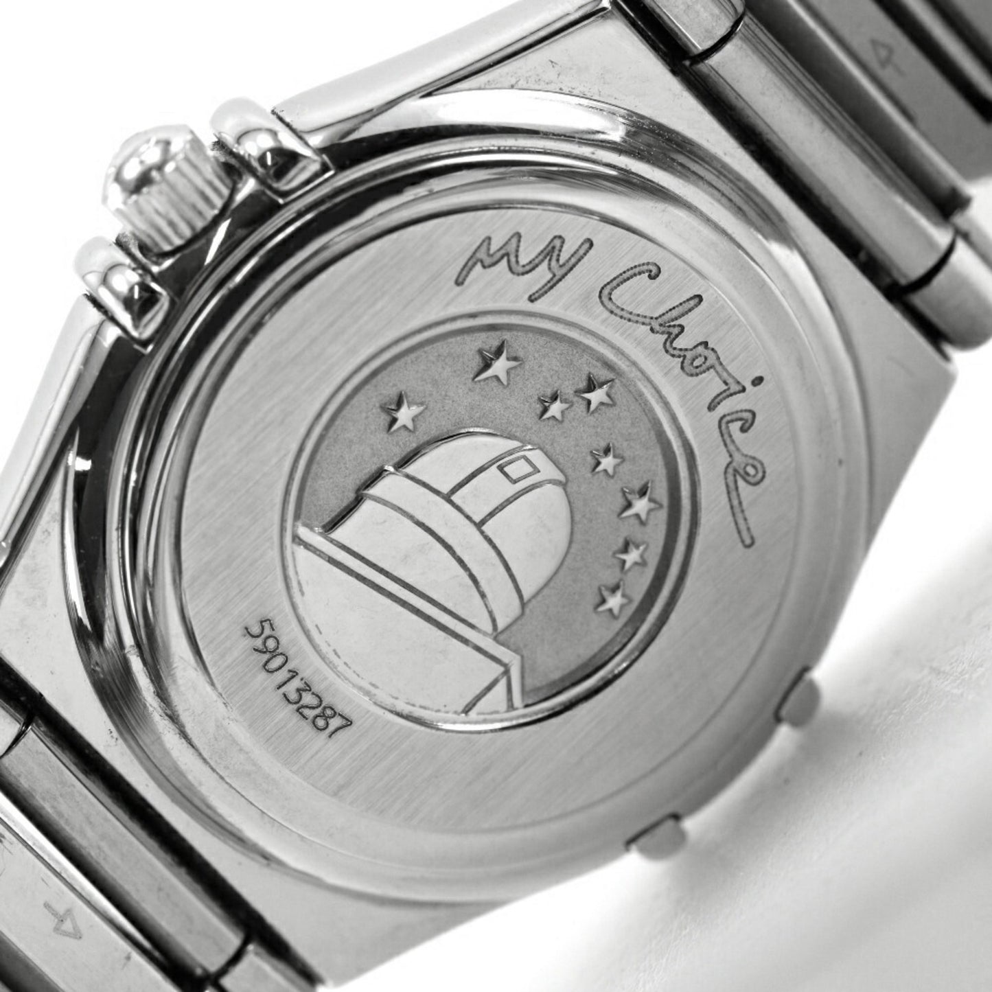 Omega Constellation Mini Watch My Choice 1561.71 Stainless Steel Quartz Analog Display White Shell