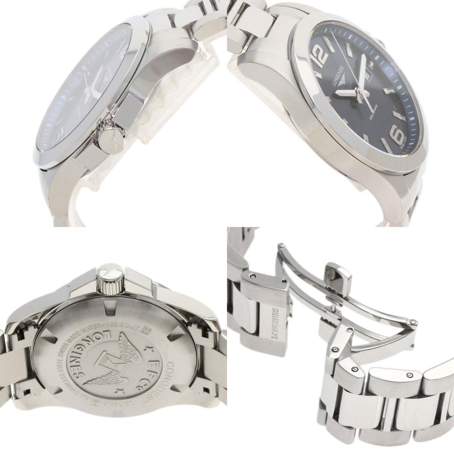 Longines L3.760.4 Conquest Watch Stainless Steel Ss
