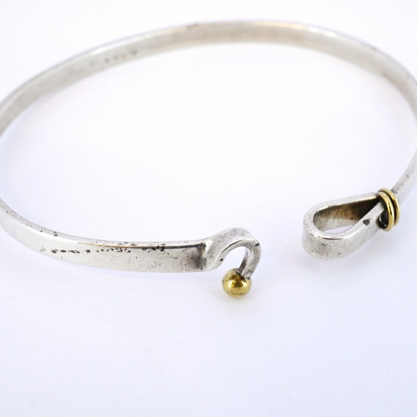 Tiffany Bangle Hook & Eye 18Kyg Yellow Gold Silver 925