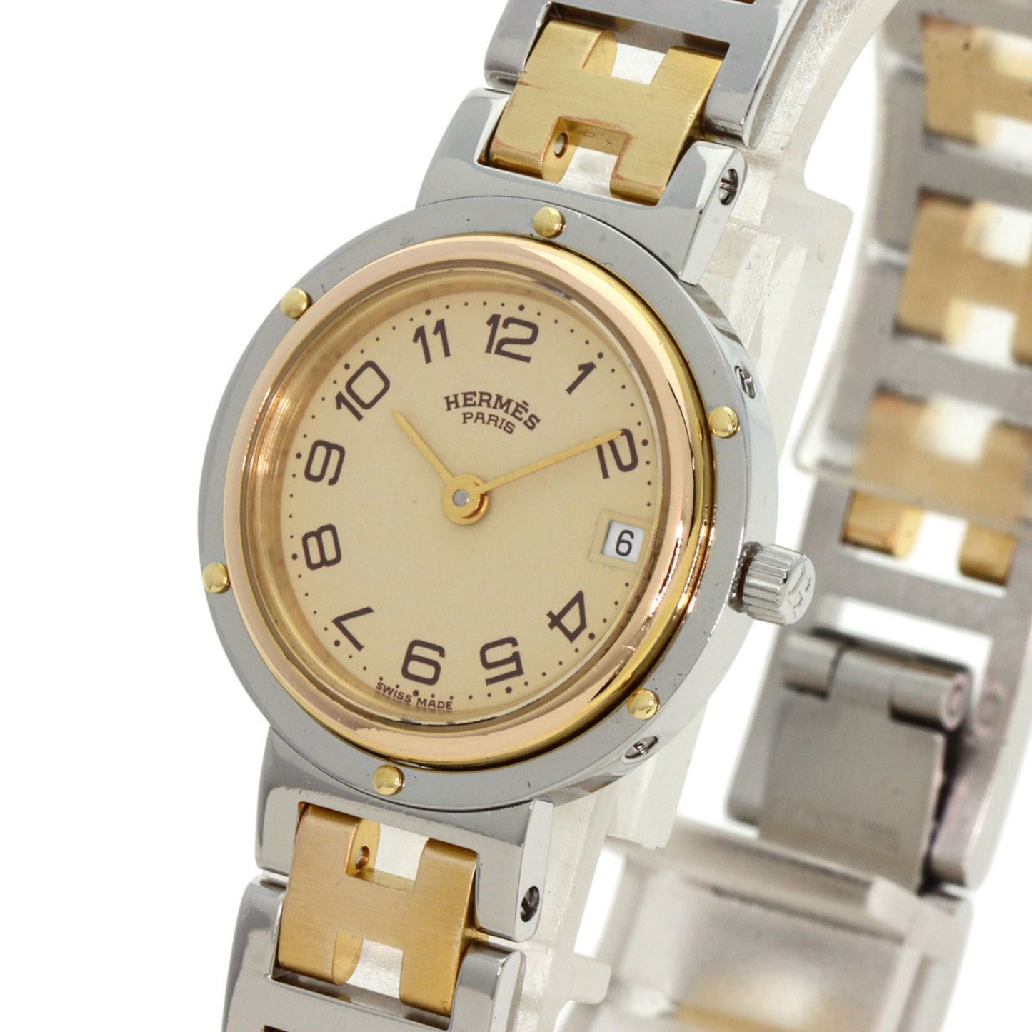 Hermes Clipper Old Buckle Watch Stainless Steel Ssxgp