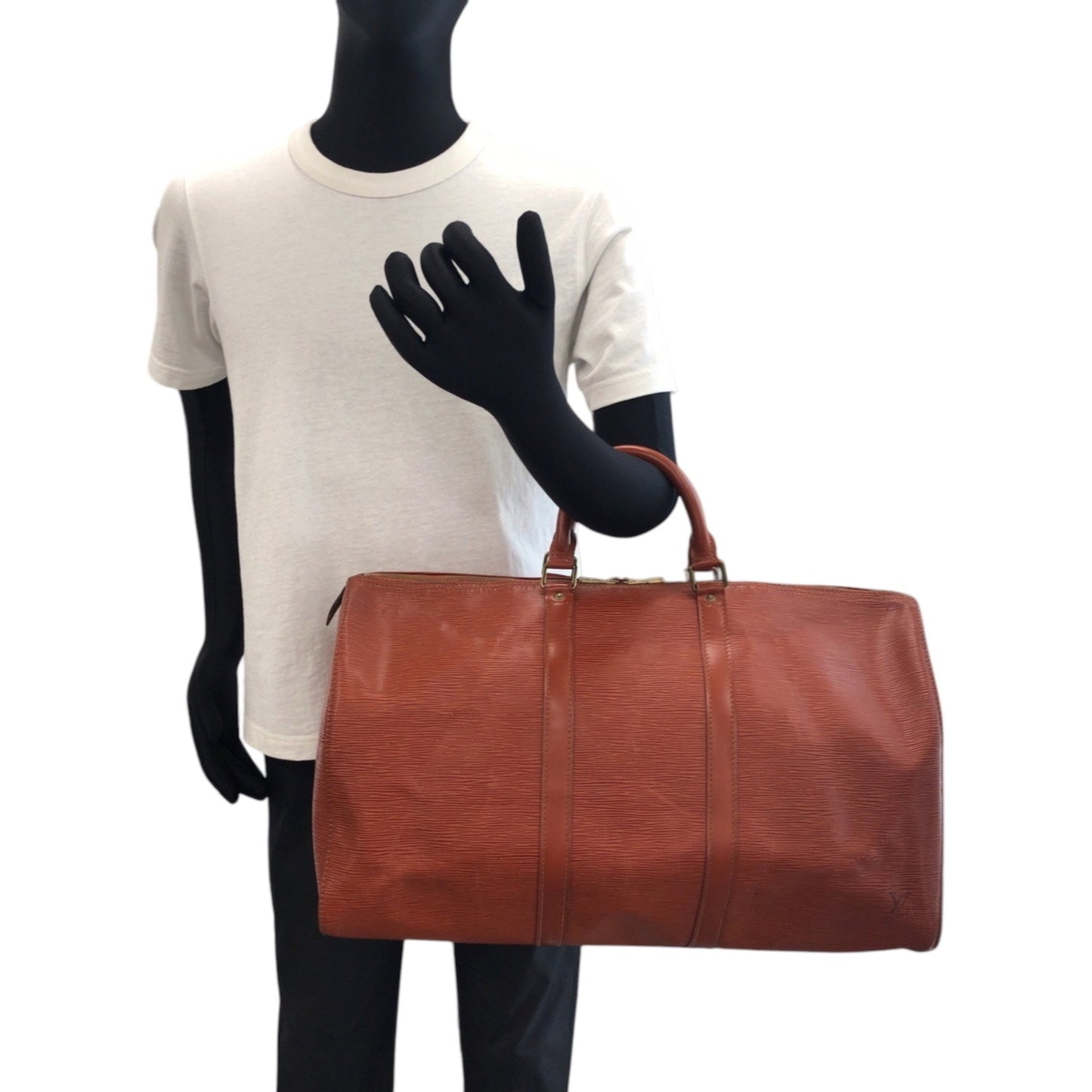 Louis Vuitton Louis Vuitton Epi Keepall 50 Brown Gold Hardware Leather M42963 Boston Bag Handbag