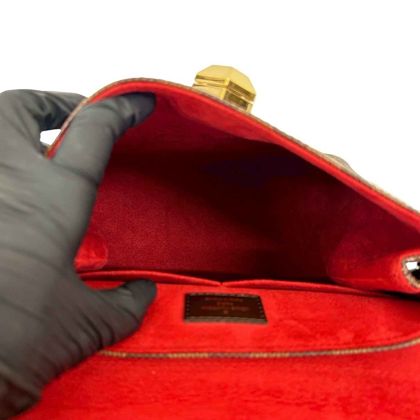 Louis Vuitton Bergamo Pm Damier Leather Turnlock 2-Way Handbag/Shoulder Bag