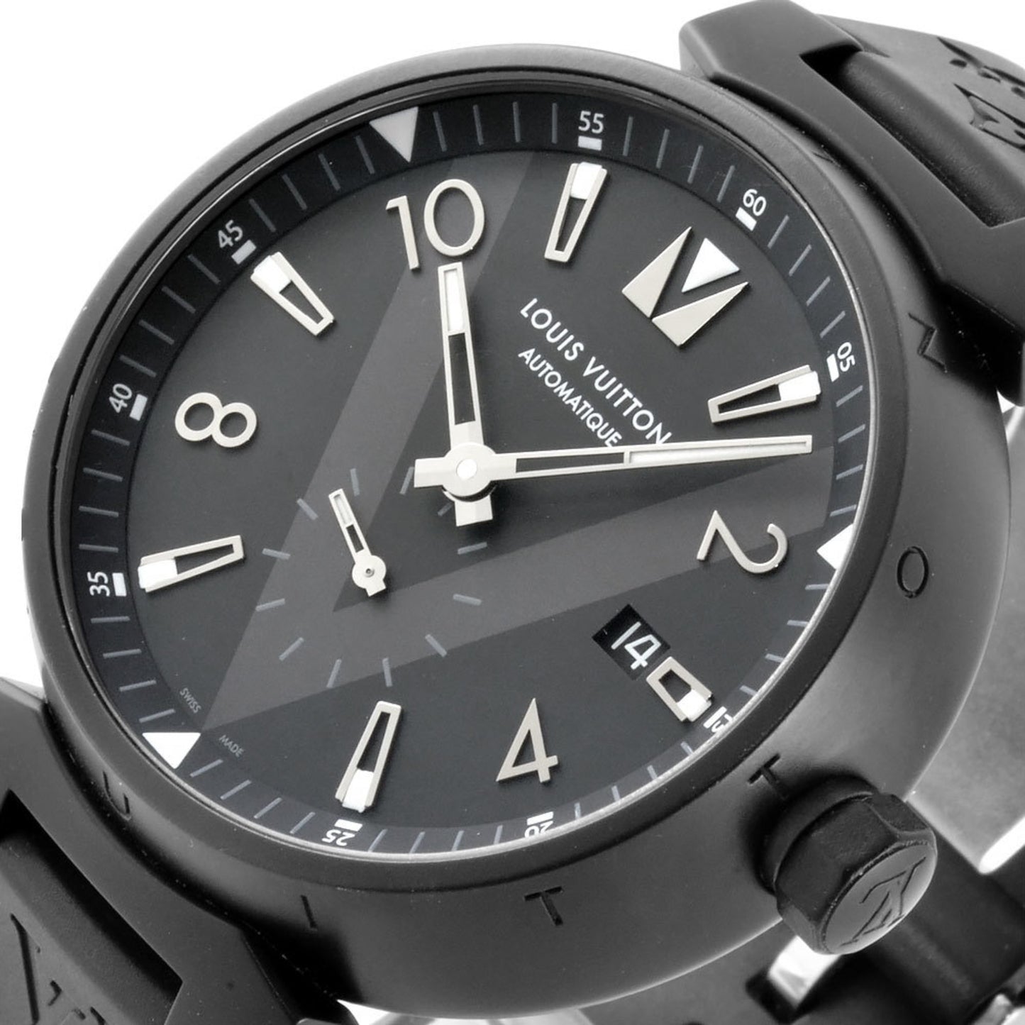 Louis Vuitton Louis Vuitton Q1D22Z Tambour Watch Automatic Black Dial
