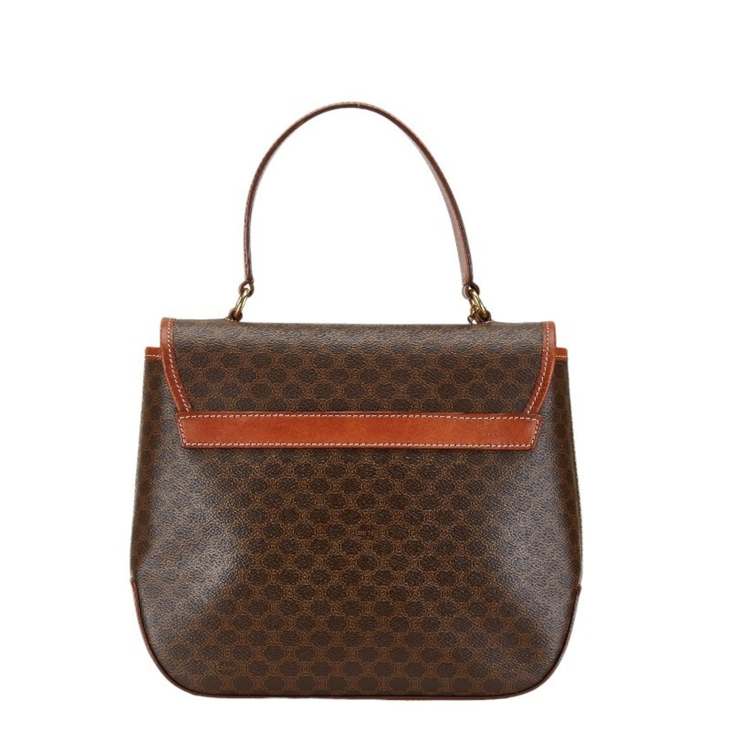 Celine Macadam Handbag Shoulder Bag Brown Pvc Leather