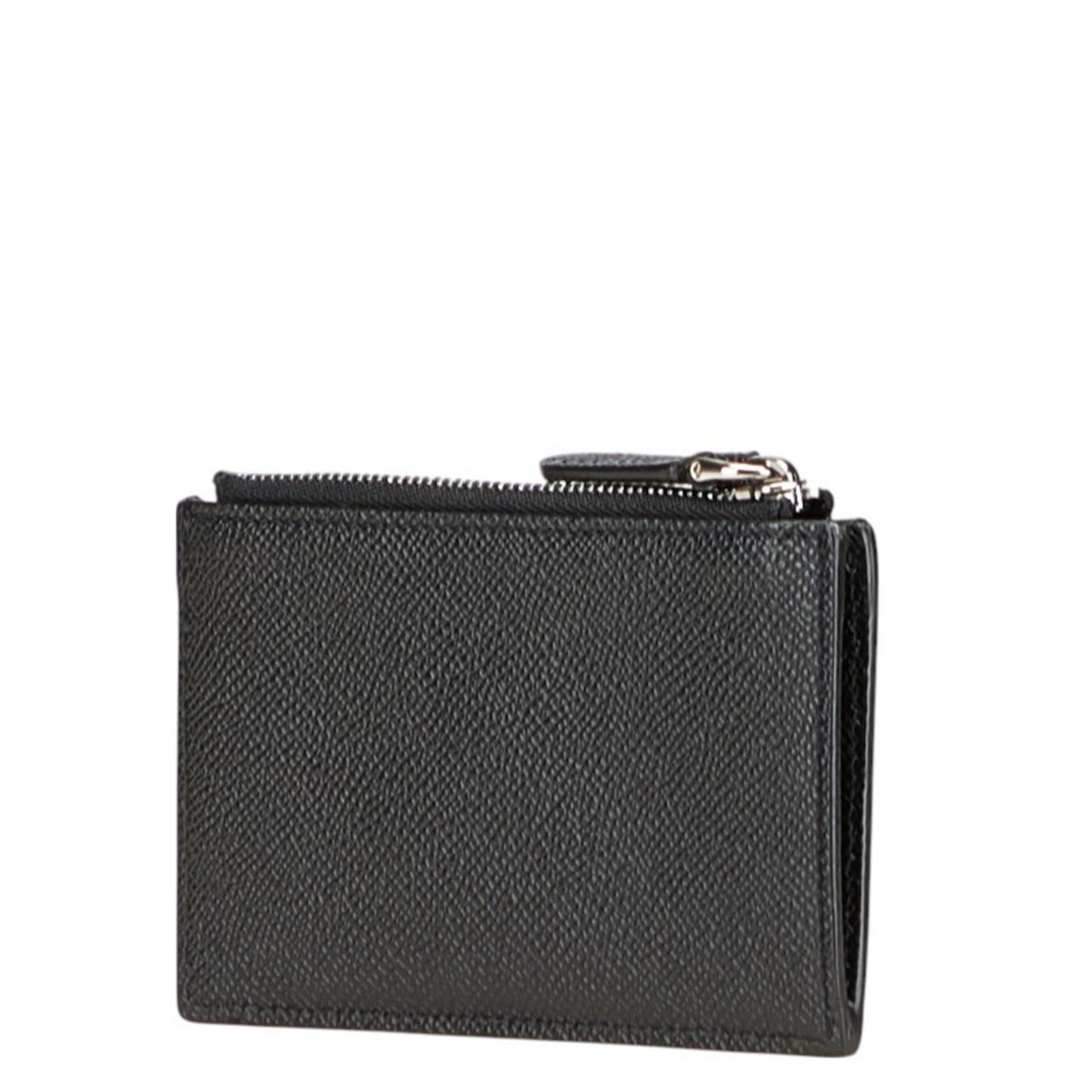 Burberry Logo Fragment Case Card Black Leather