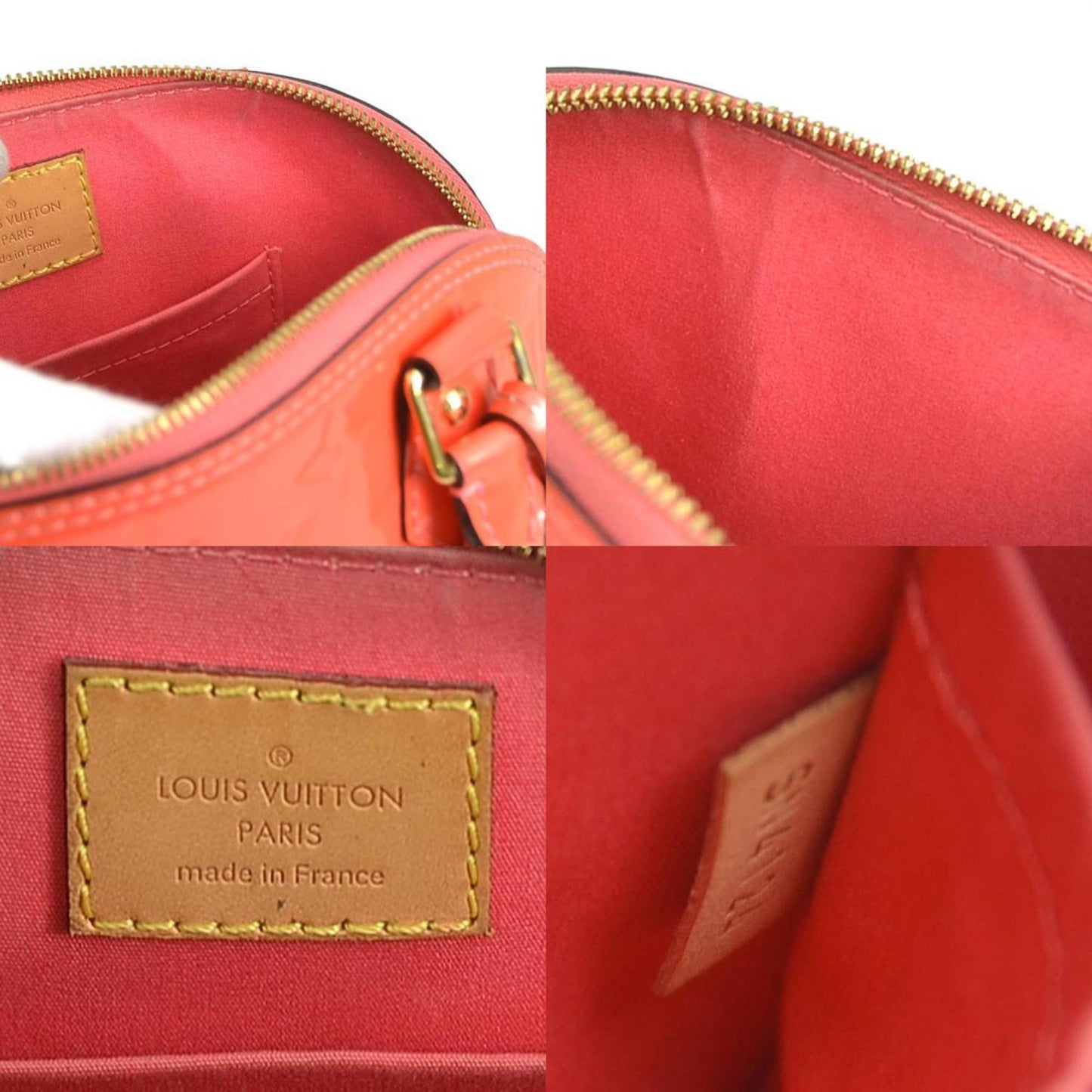 Louis Vuitton Louis Vuitton Handbag Shoulder Bag Monogram Vernis Alma Bb Patent Leather Orange Pink