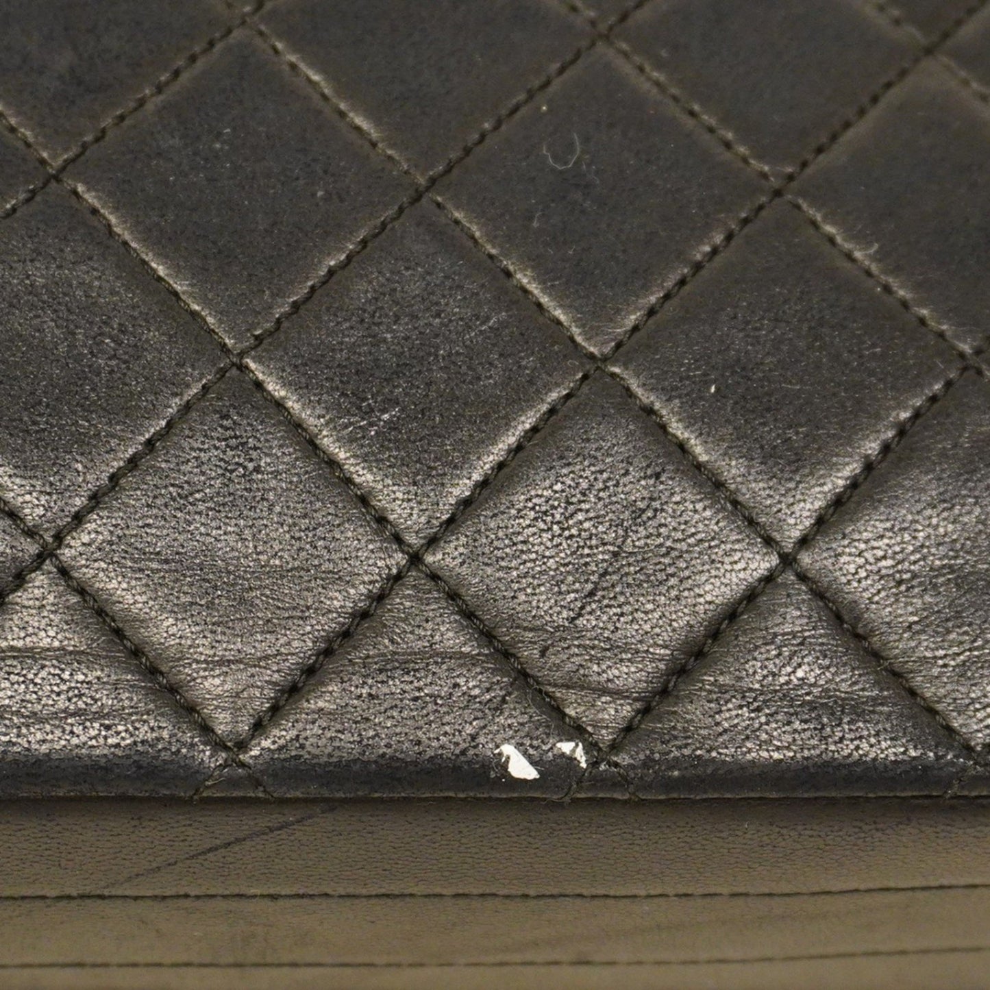 Chanel Shoulder Bag Matelasse W Chain Lambskin Black