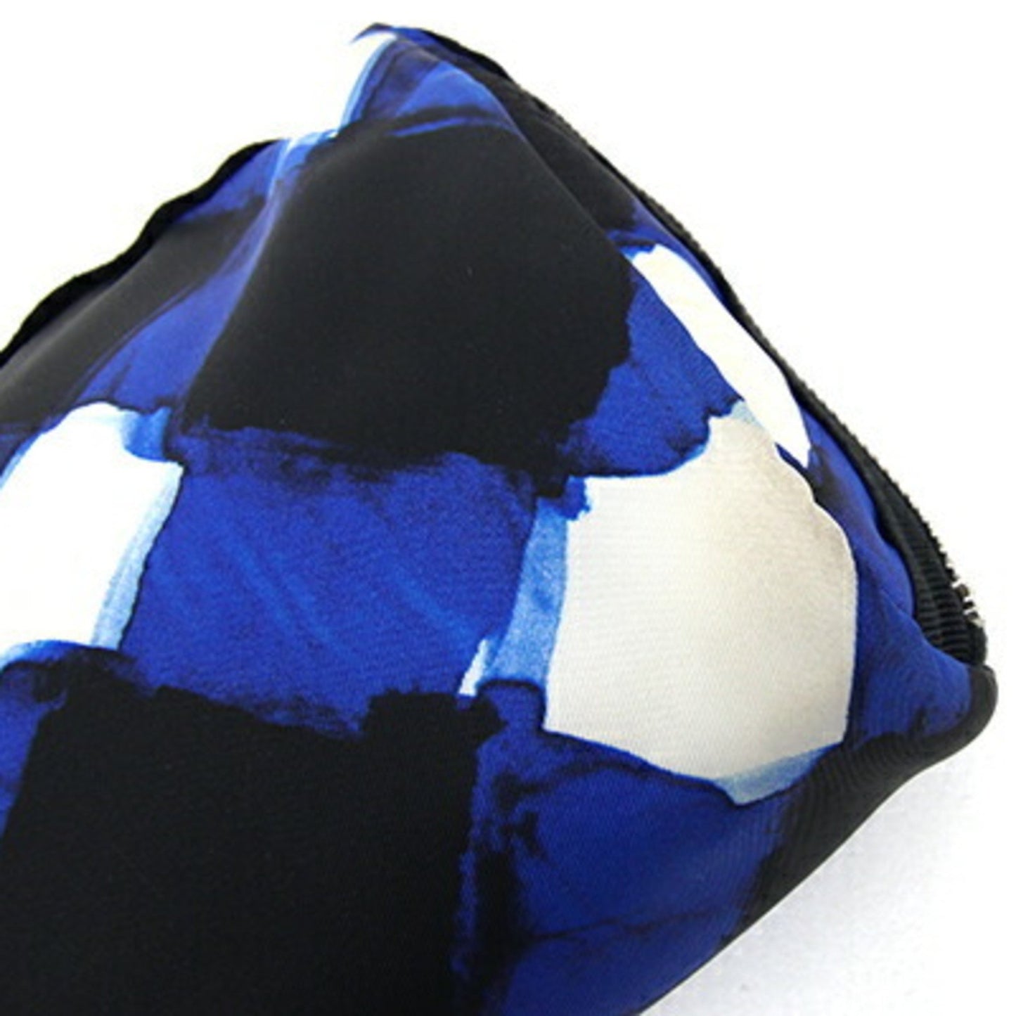 Chanel Pouch Blue Black Off-White Nylon