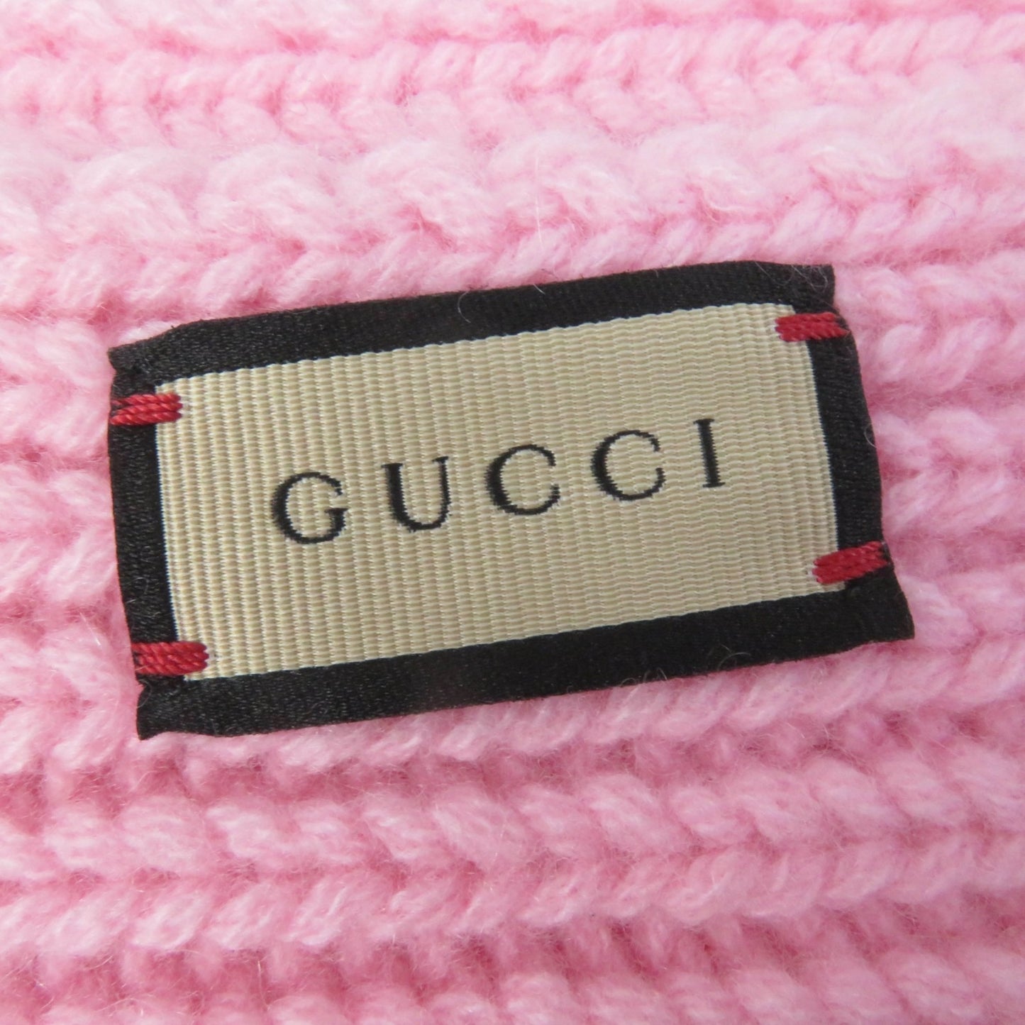 Gucci 773426 Patched Wool Knit Scarf With Cashmere Blend