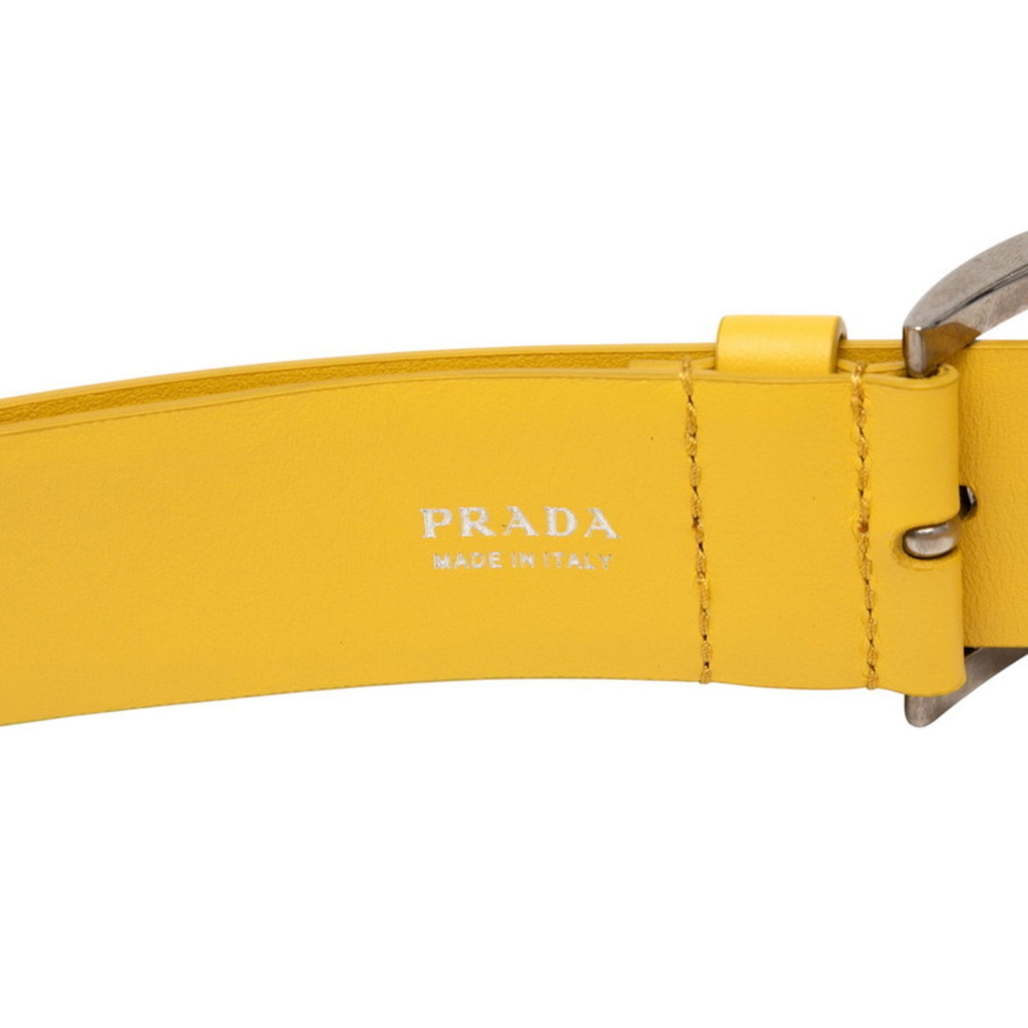 Prada Triangle Logo Plate Shoulder Bag In Yellow Saffiano Leather