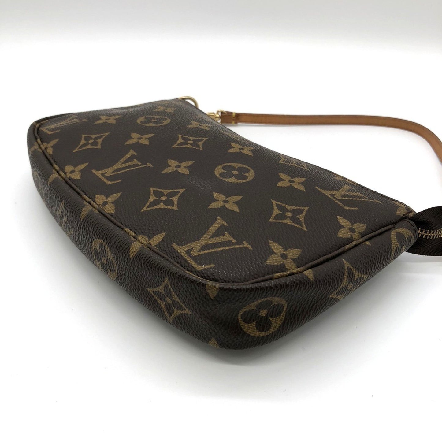 Louis Vuitton M51980 Pochette Accessoires Handbag Brown Monogram Canvas Leather