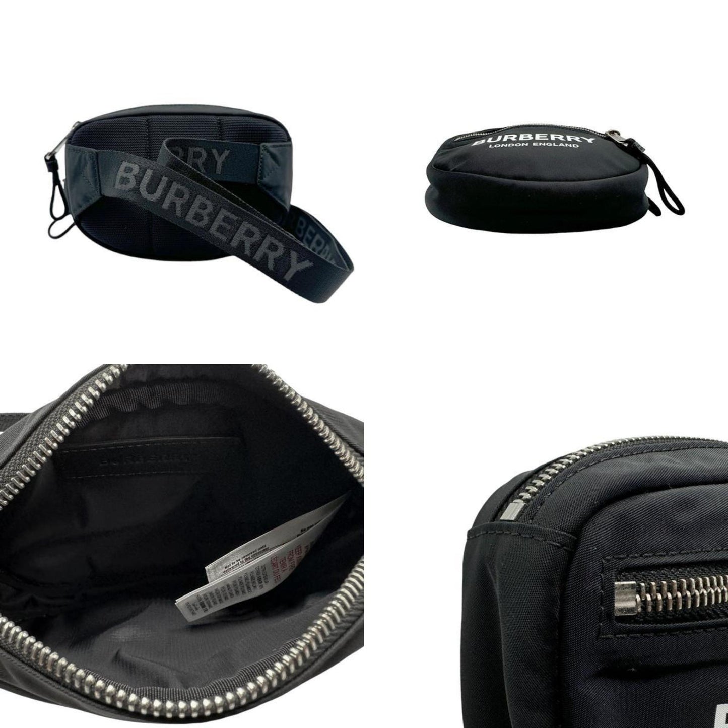 Burberry Body Bag Waist Nylon Black Silver