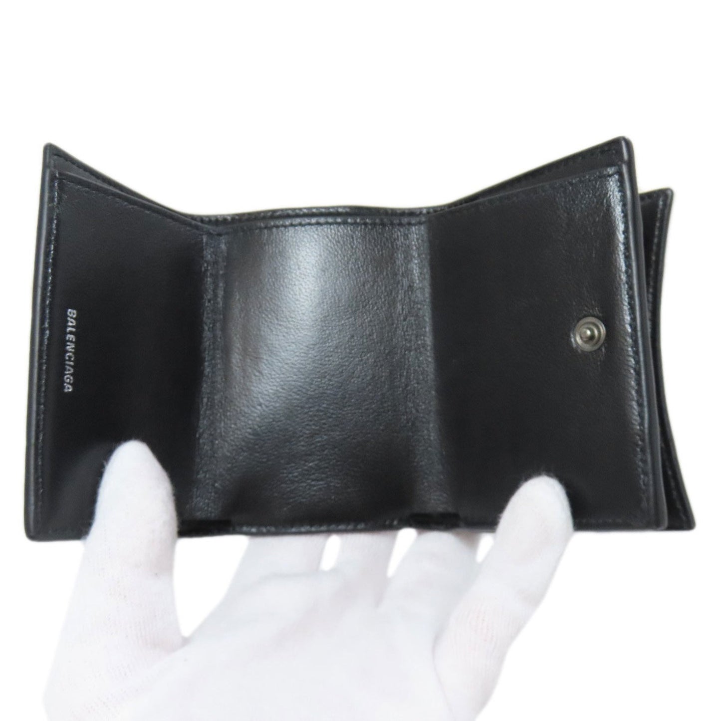 Balenciaga 600212 B Embossed Leather Bi-Fold Wallet