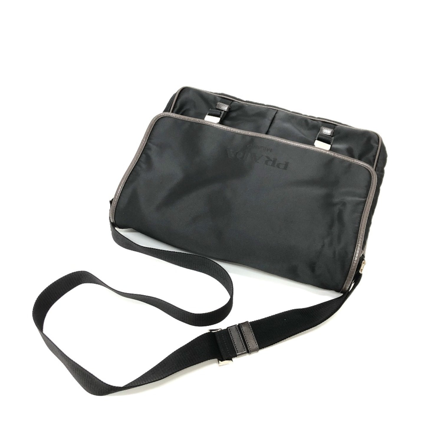 Prada Va0793 Bag Crossbody Bag Shoulder Bag Black Brown/Silverhardware