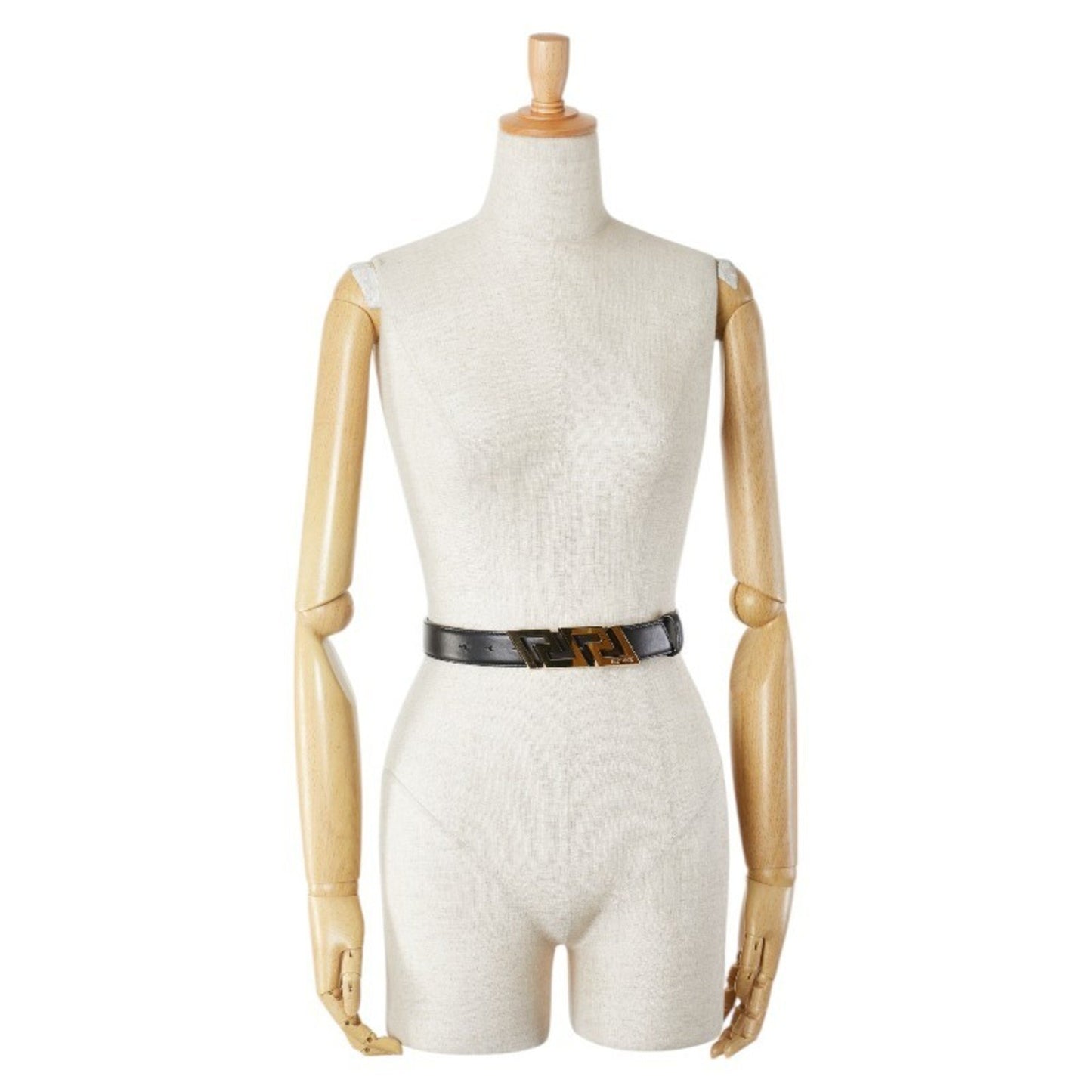 Versace Greca Belt Size: 85/34 Black Gold Leather Plated