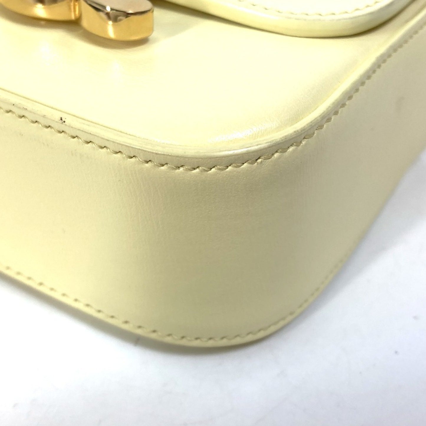 Celine 10I513Dpv.11Oy Shiny Calfskin Micro Bag Pochette Bag Crossbody Shoulder Bag Soft Yellow