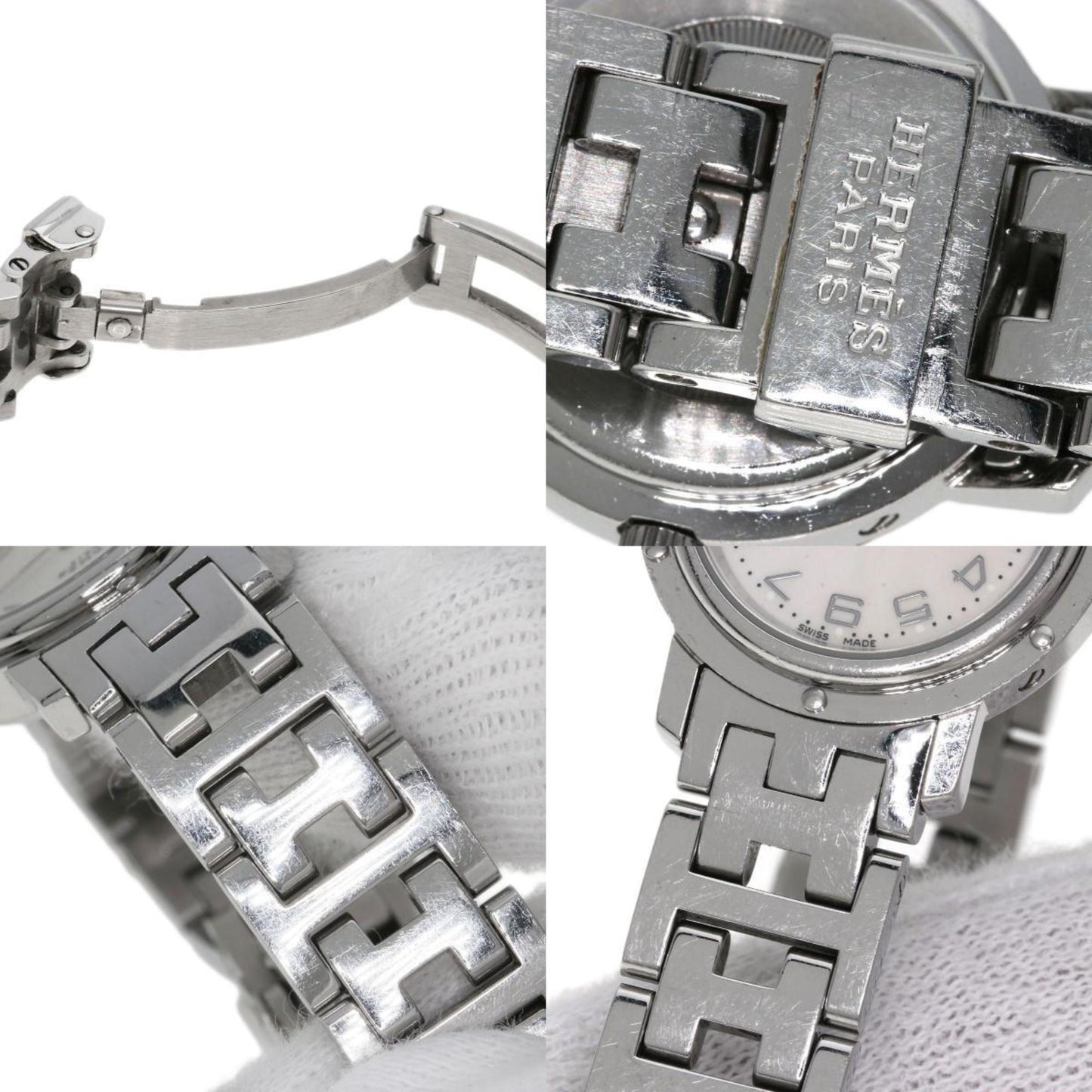 Hermes Cl4.210 Clipper Nacle Watch Stainless Steel Ss