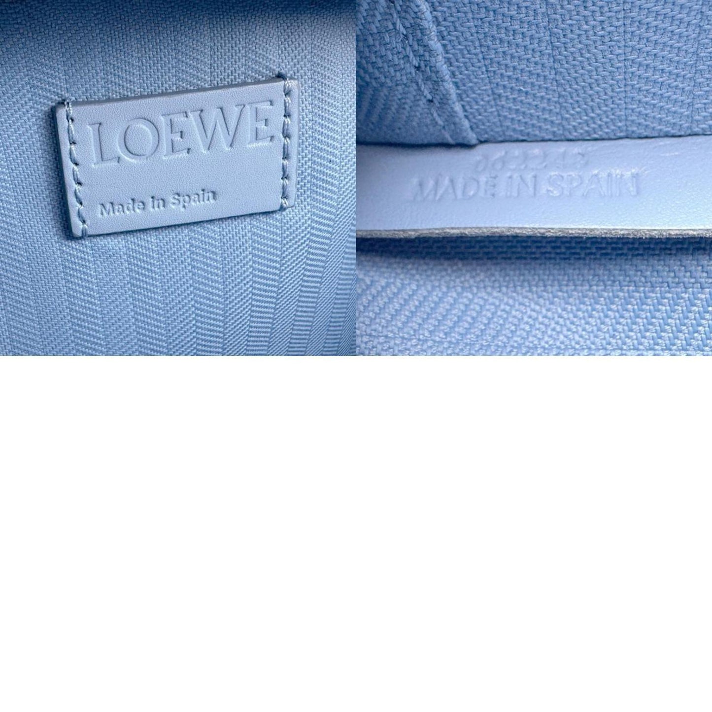 Loewe Shoulder Bag Crossbody Camera Mini Leather Blue Silver