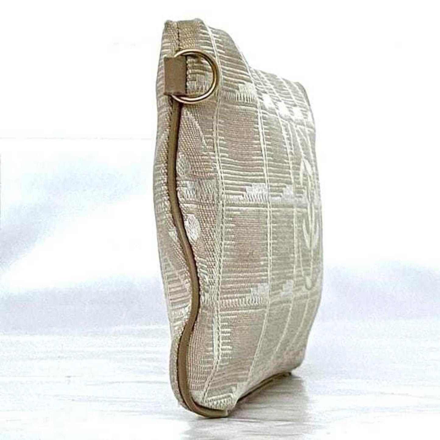 Chanel Pouch Ec-22567 Beige New Travel Line Nylon Leather 9068273 Chanel Coco Mark
