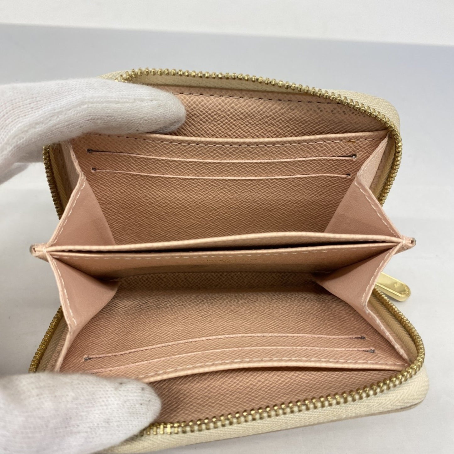 Louis Vuitton Damier Azur Tahiti Zippy Coin Purse N60098 White/Pink