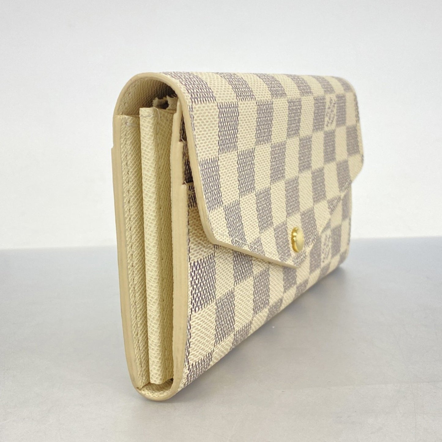 Louis Vuitton Damier Azur Portefeuille Sarah Long Wallet N63208 White