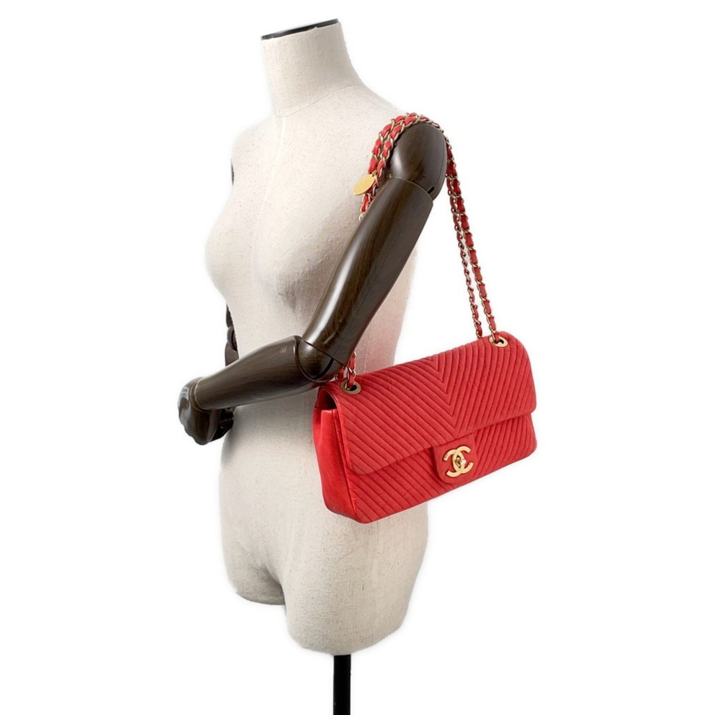 Chanel Chain Shoulder Bag Chevron V Stitch Coco Mark W A92087 Chanel