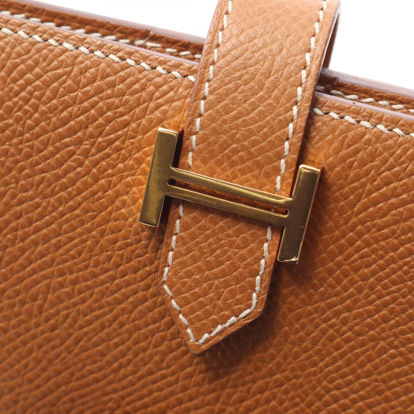 Hermes Herms Bearn Compact Gold Bifold Wallet