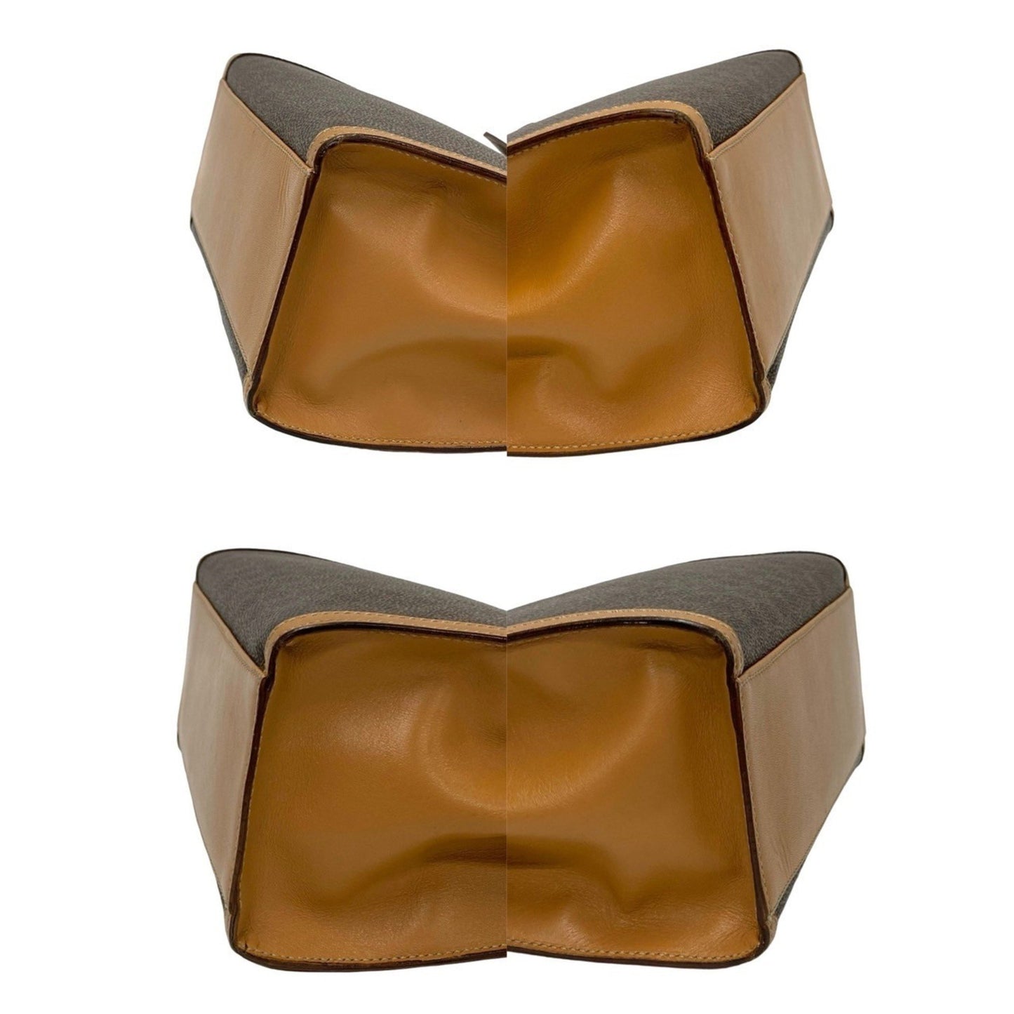 Celine Macadam Blason Triomphe Print Logo Ring Hardware Leather 2-Way Handbag/Shoulder Bag Brown
