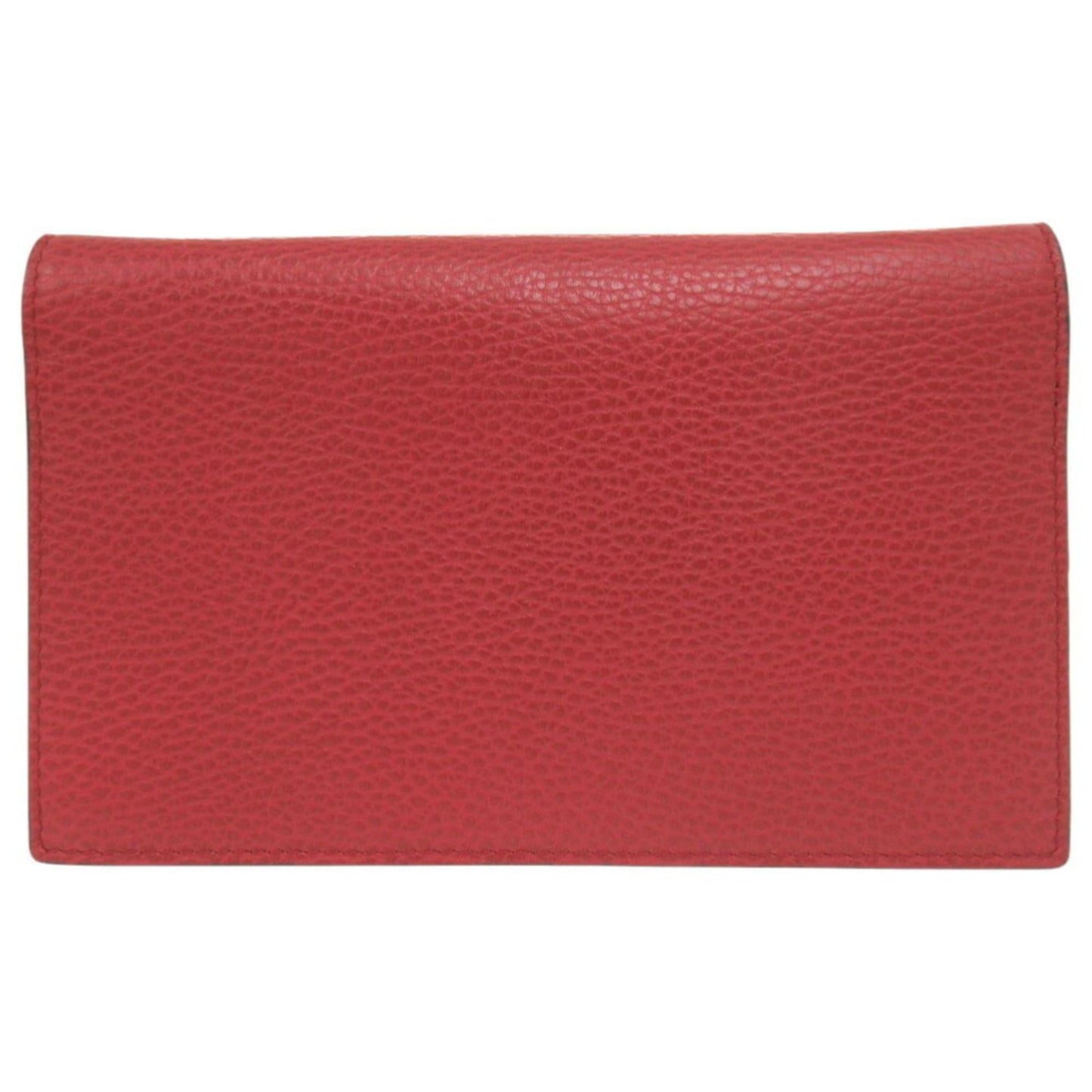 Like New Gucci Interlocking G 466506 Leather Red Chain Wallet Shoulder 1465Gucci
