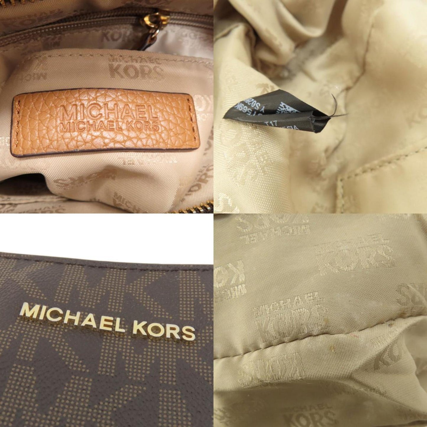 Michael Kors Mk Signature Shoulder Bag Leather/Coated Canvas