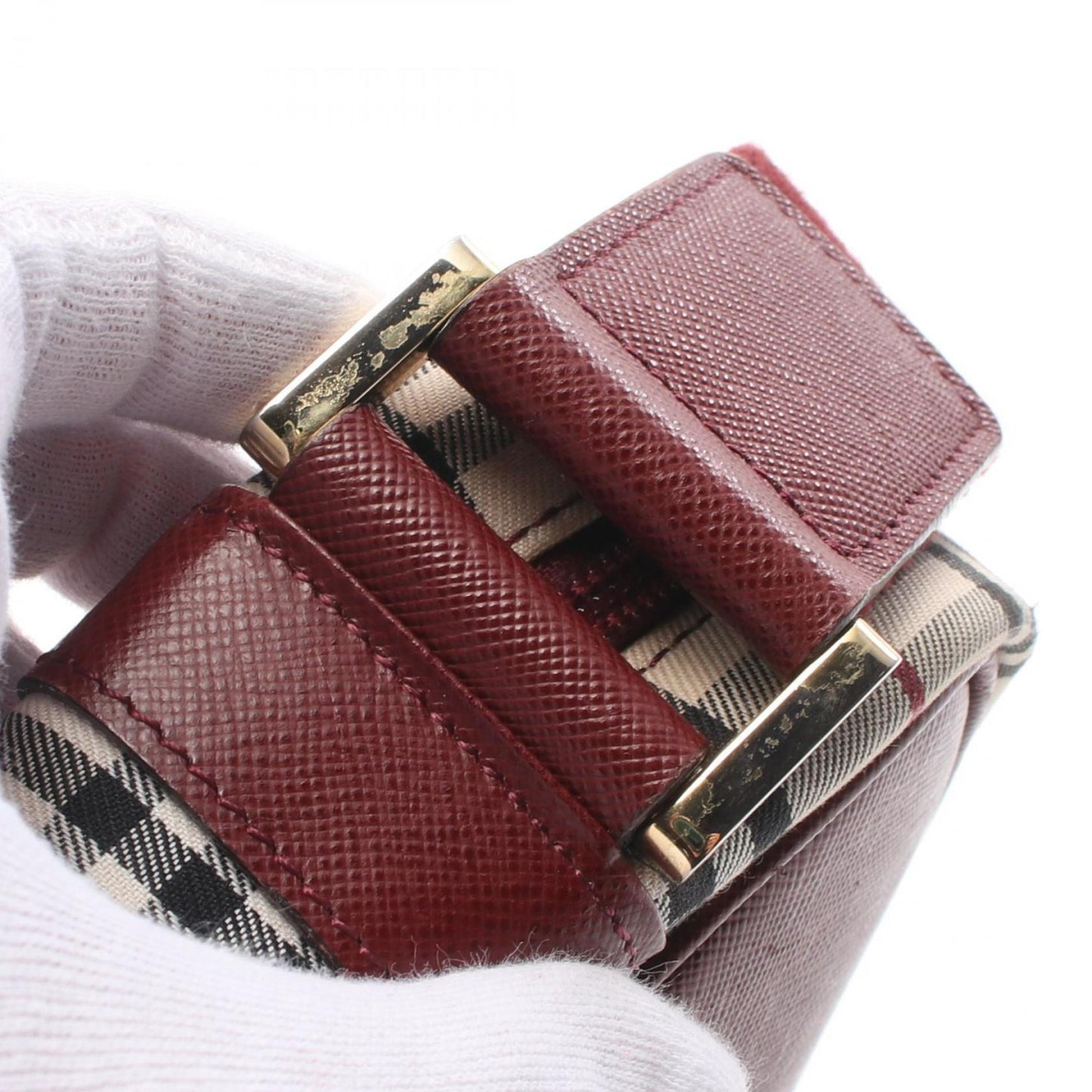 Burberry Nova Check Shoulder Bag Canvas Leather