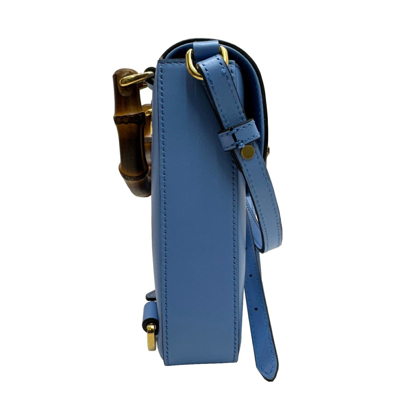 Gucci Bamboo 702106 Mini 3Way Shoulder Bag Handbag Backpack Leather Light Blue