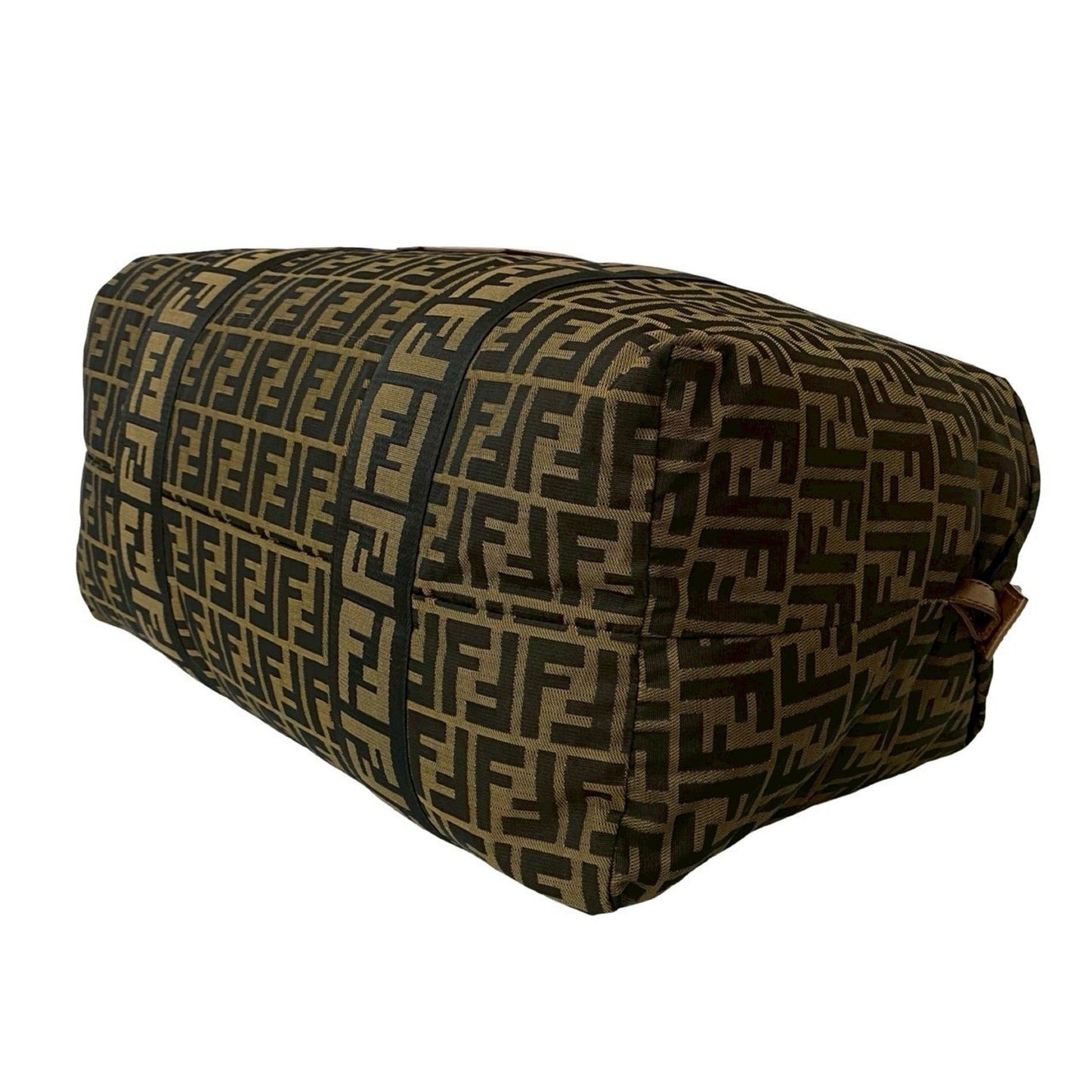 Fendi Zucca Ff Pattern Leather And Nylon Tote Bag/Boston Bag