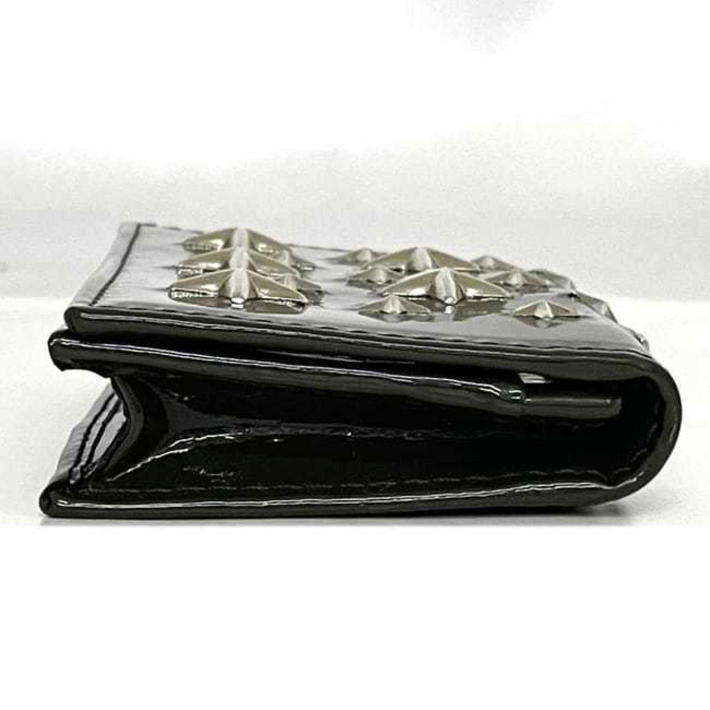 Jimmy Choo Business Card Case Ec-23889 Khaki Green Patent Leather Jimmy Choo Studded Star Design