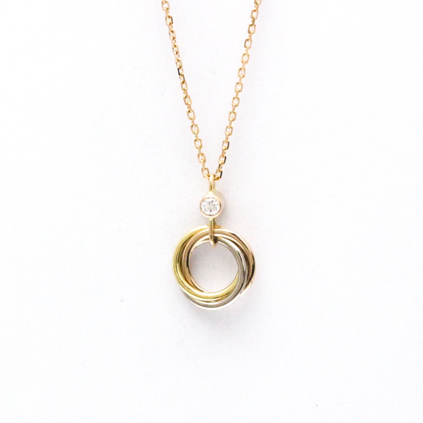 Cartier Baby Trinity 1P Diamond Necklace Pink Gold (18K)