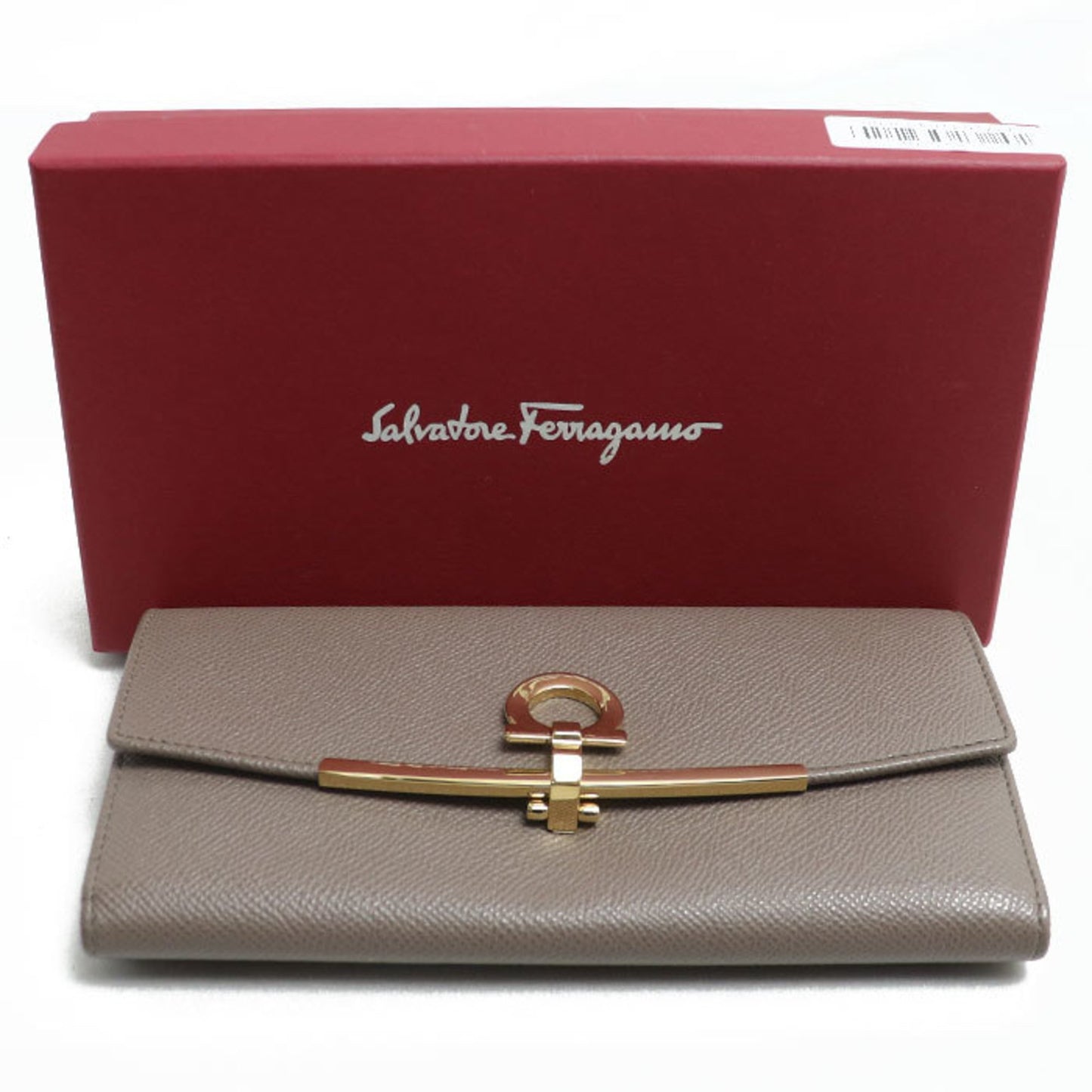 Salvatore Ferragamo Gancini Long Wallet Caraway Seed Gray 22D150