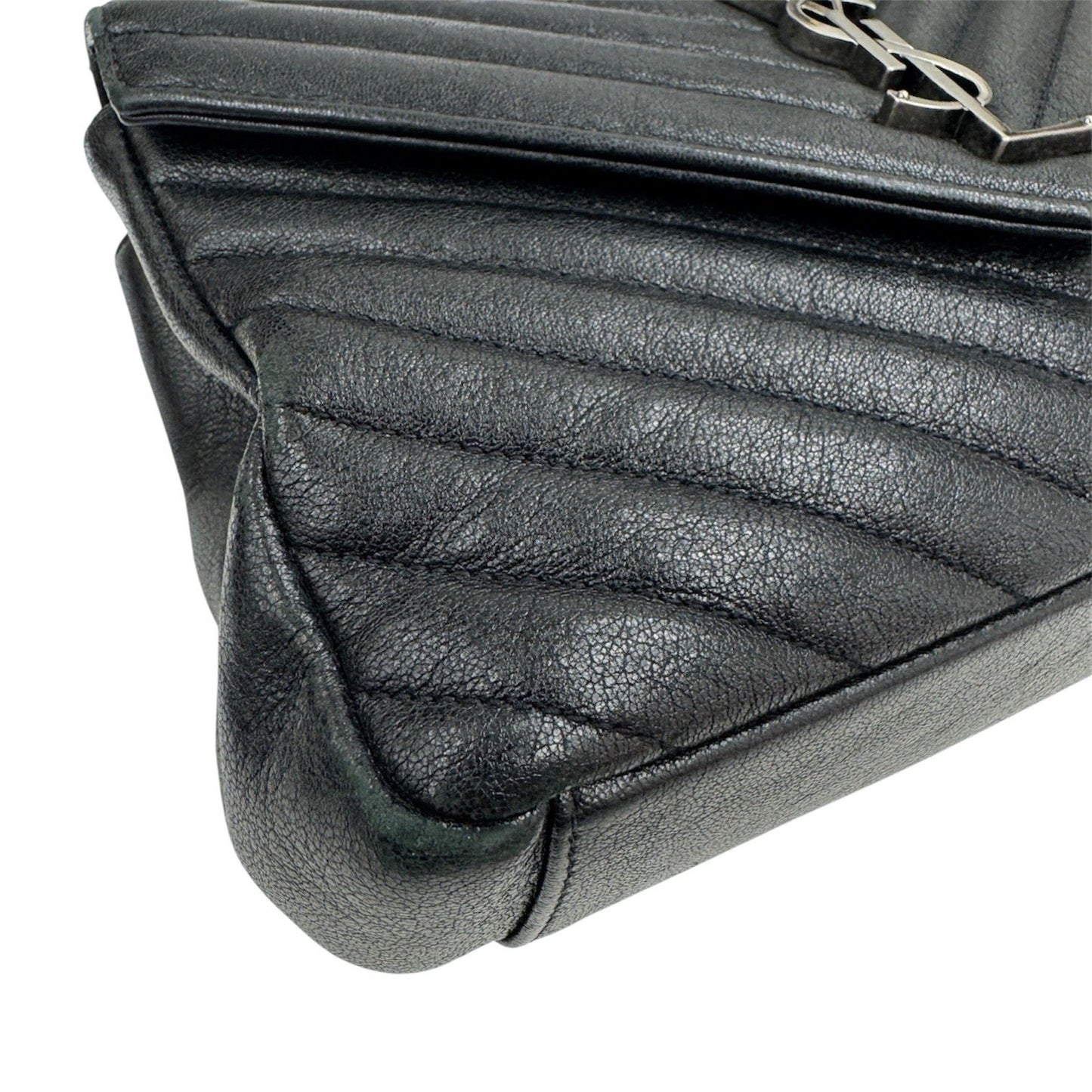 Saint Laurent Ysl College 600279 Chain Shoulder Bag In Black Leather