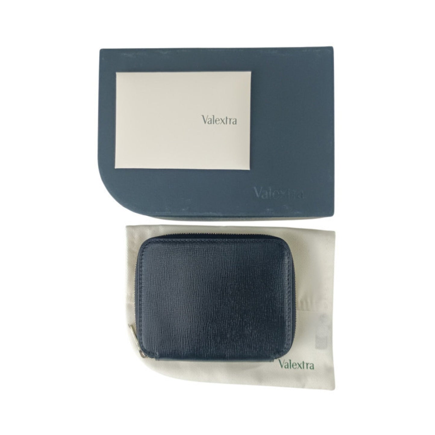 Valextra Zip-Around Card Holder V8L34 In Black Grained Calfskin For Men And Women