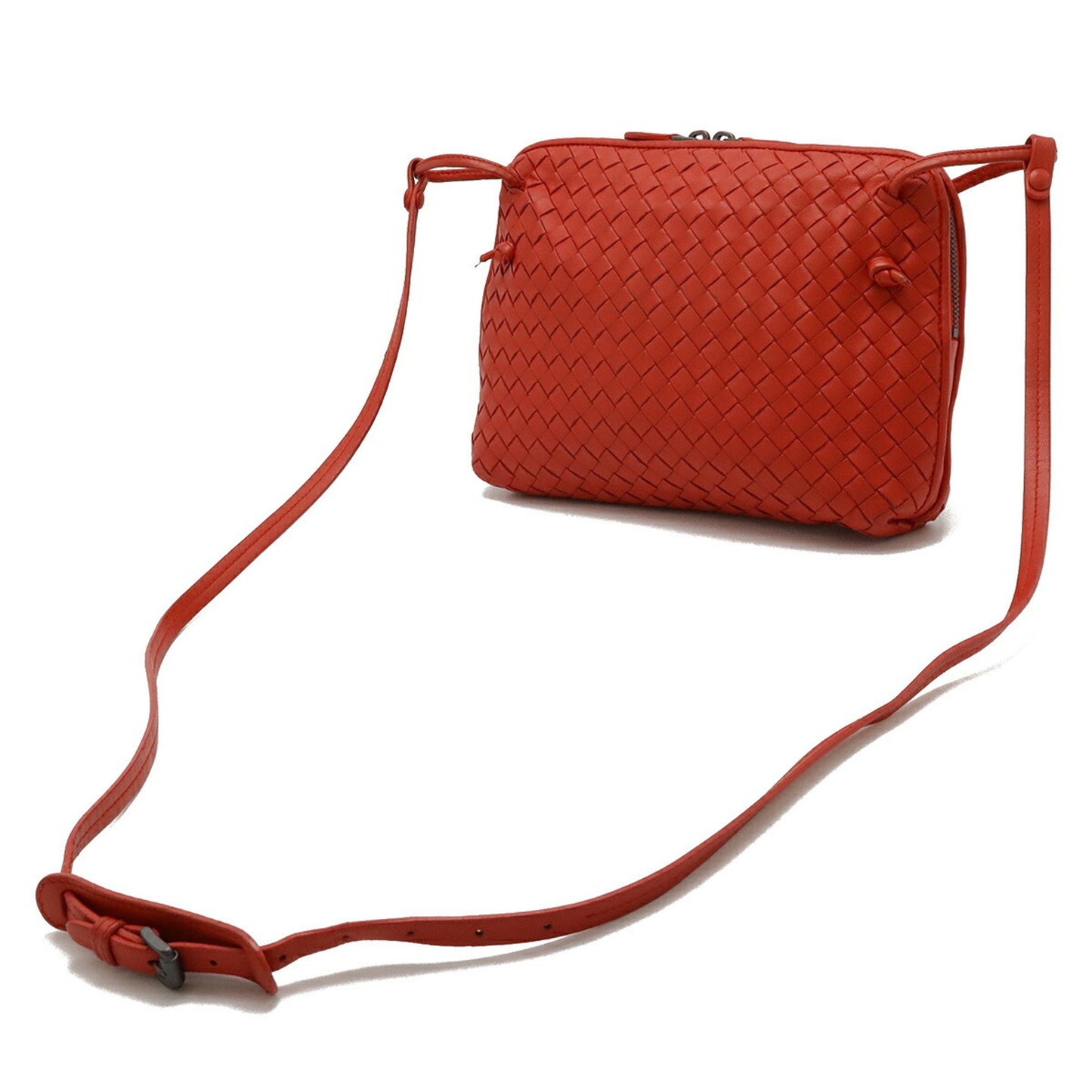 Bottega Veneta Bottega Veneta Intrecciato Pochette Shoulder Bag Leather Red