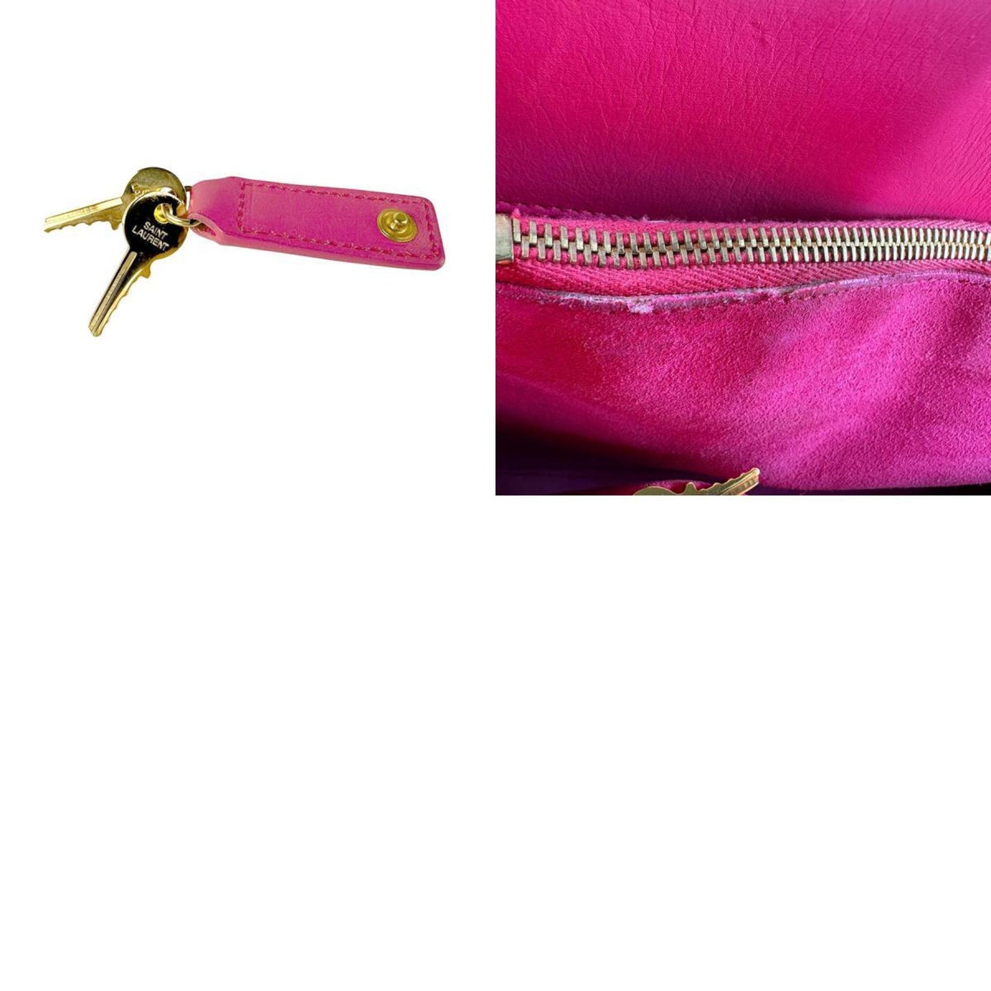 Saint Laurent Sac De Jour Handbag/Shoulder Bag In Pink Gold Leather