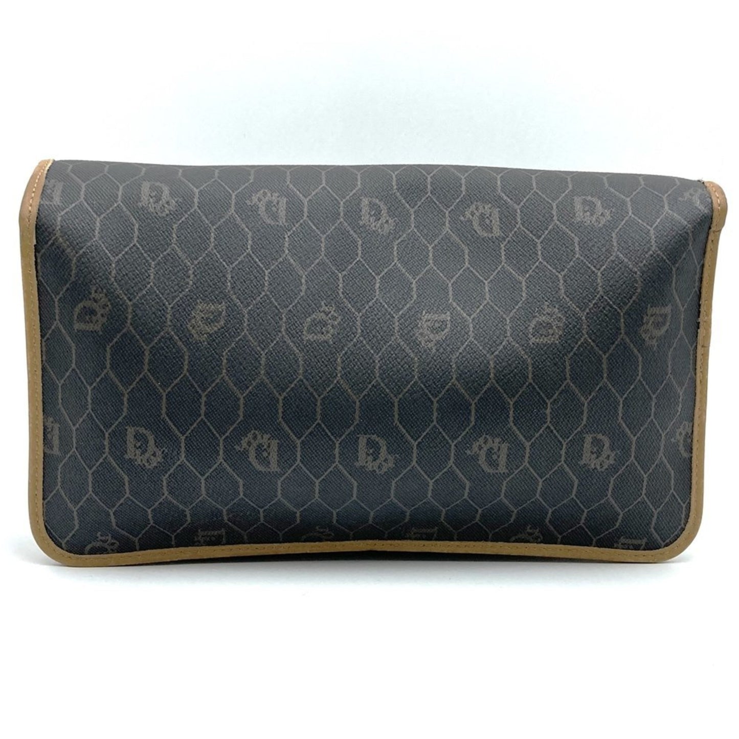 Christian Dior Dior Christian Honeycomb Shoulder Bag Black Brown Leather